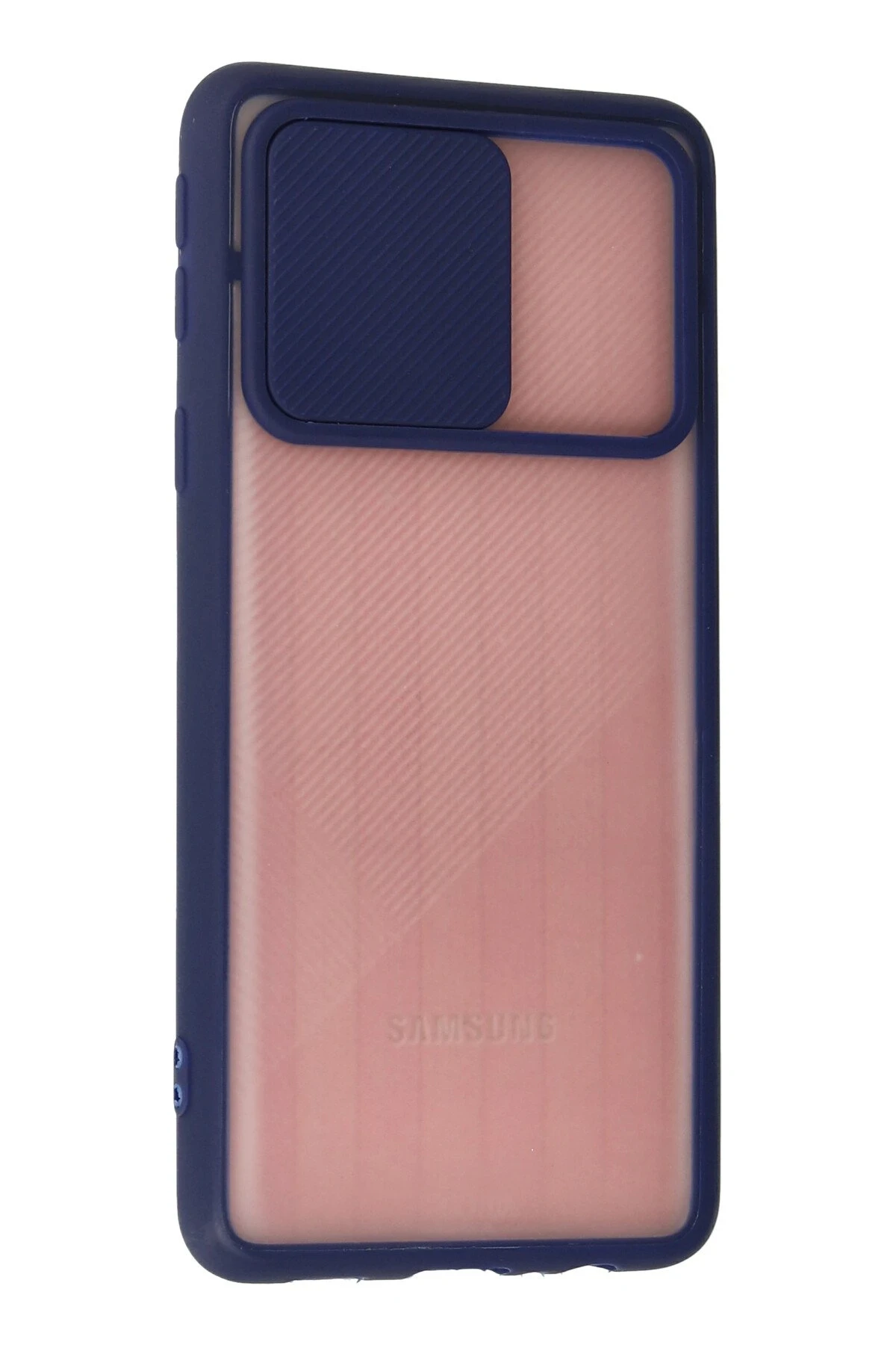 Newface Samsung Galaxy A01 Core Kılıf Palm Buzlu Kamera Sürgülü Silikon - Lacivert - Görsel 3