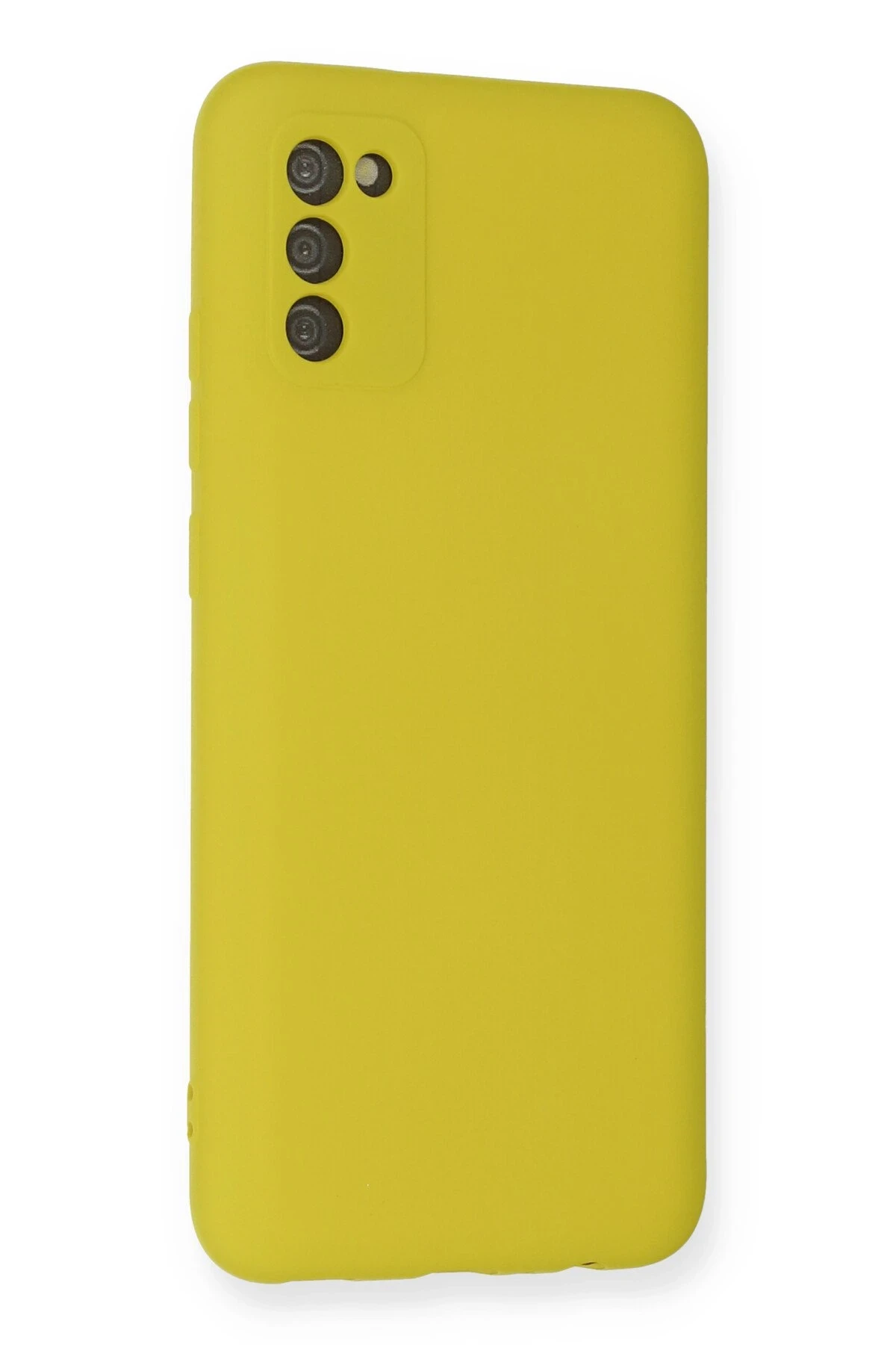 Newface Samsung Galaxy A02S Kılıf Nano içi Kadife Silikon - Sarı - Görsel 3