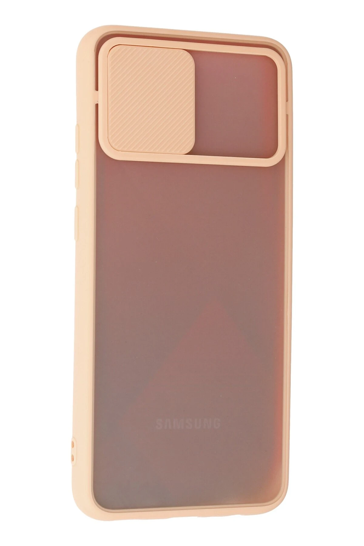 Newface Samsung Galaxy A02S Kılıf Palm Buzlu Kamera Sürgülü Silikon - Pembe - Görsel 3