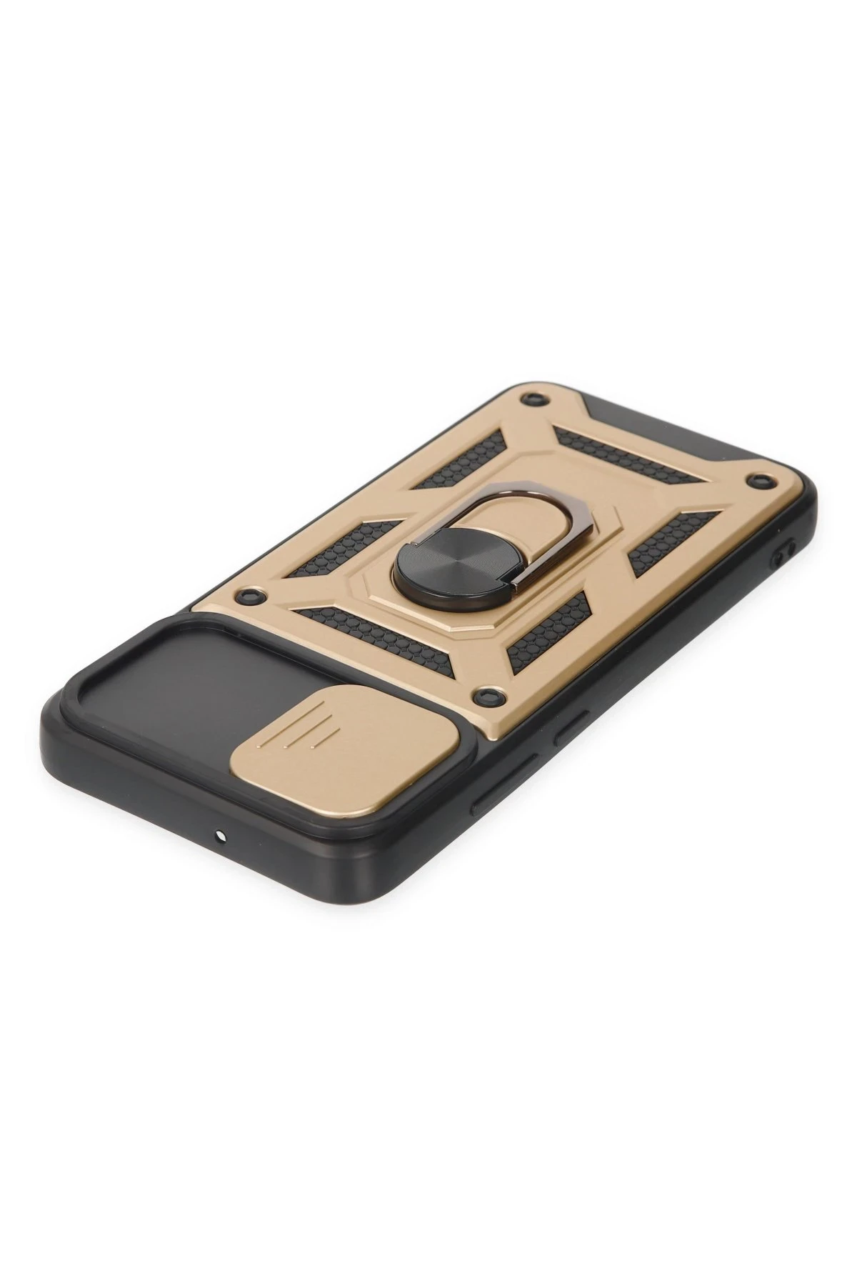 Newface Samsung Galaxy A03 Kılıf Pars Lens Yüzüklü Silikon - Gold - Görsel 5