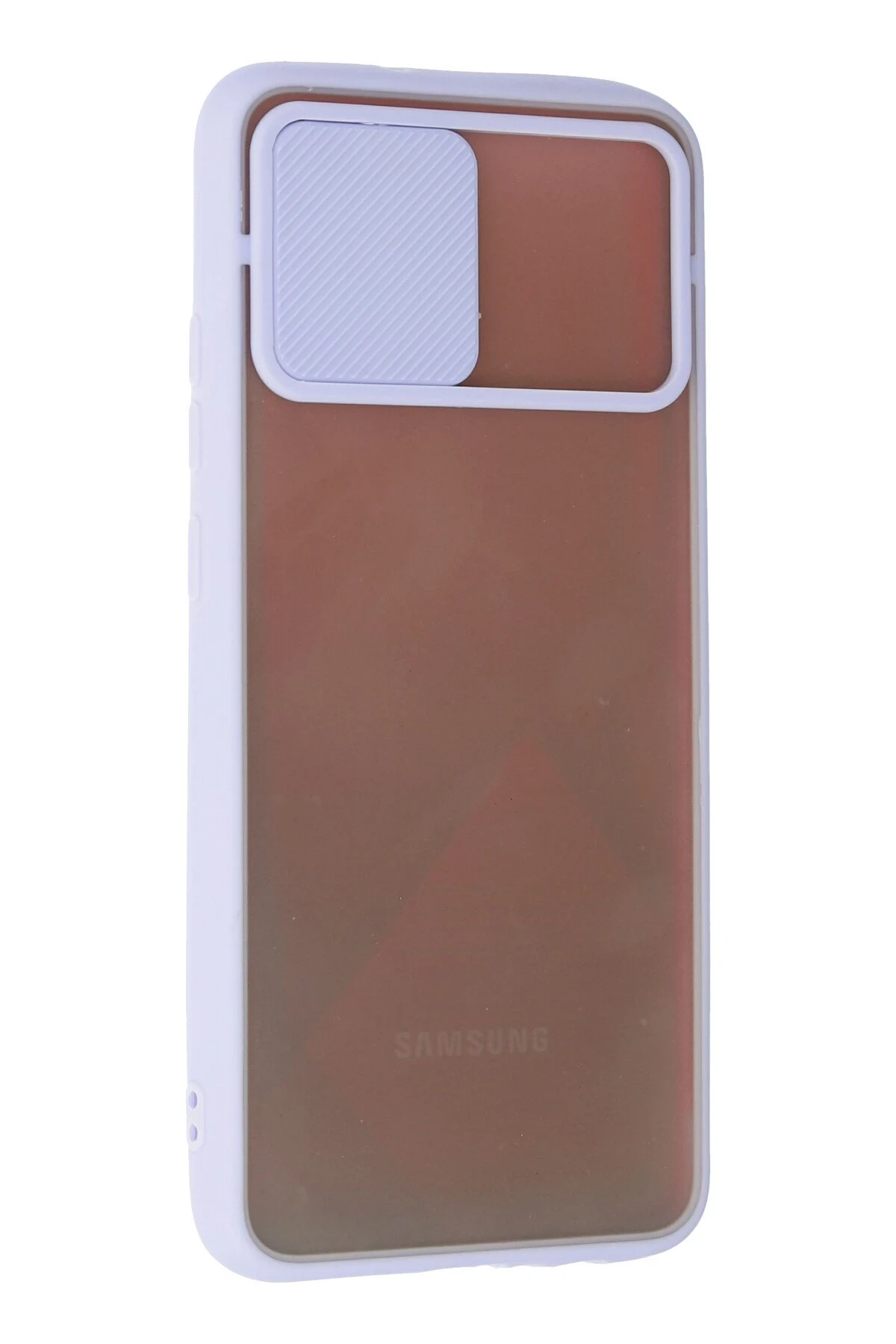 Newface Samsung Galaxy A03S Kılıf Palm Buzlu Kamera Sürgülü Silikon - Lila - Görsel 3