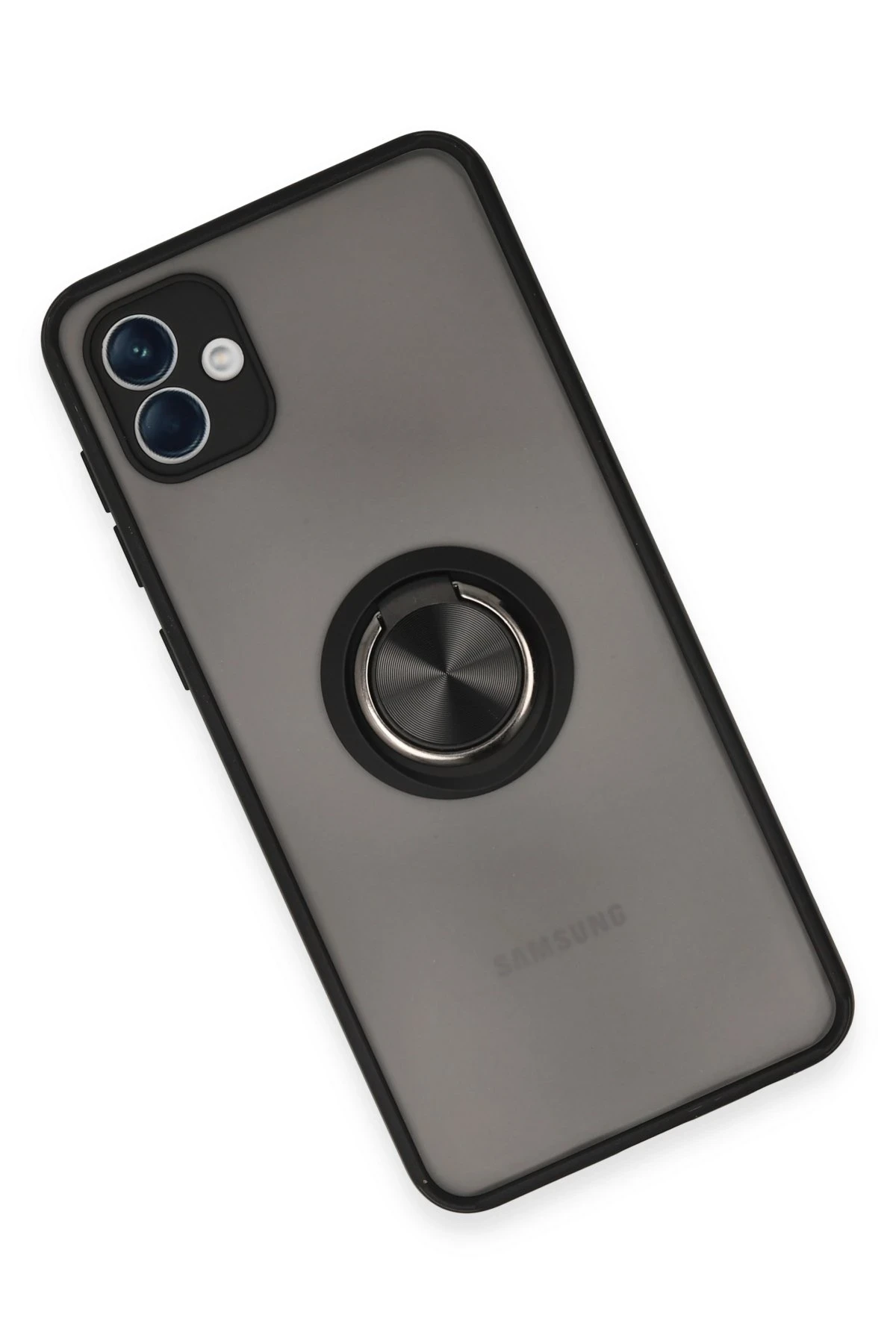 Newface Samsung Galaxy A04 Kılıf Montreal Yüzüklü Silikon Kapak - Siyah - Görsel 3