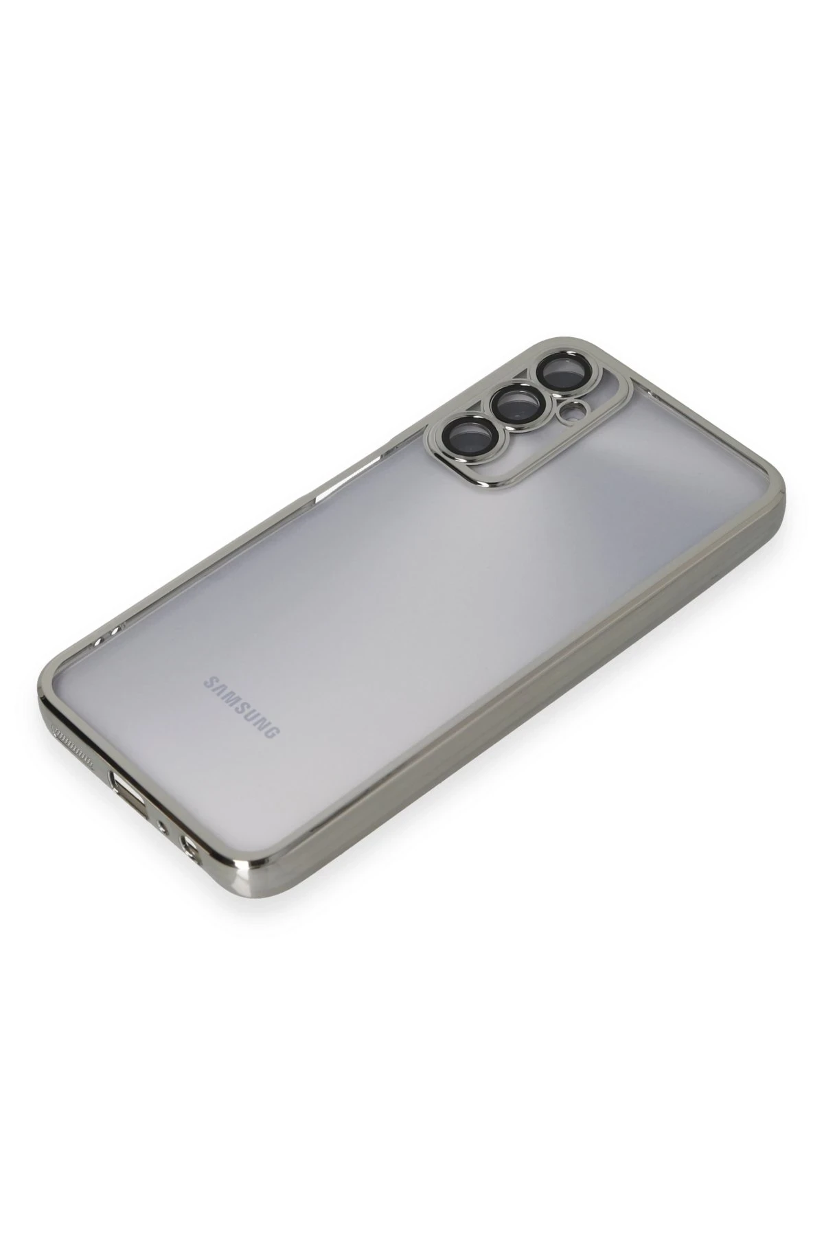 Newface Samsung Galaxy A05S Kılıf Razer Lensli Silikon - Gümüş - Görsel 4