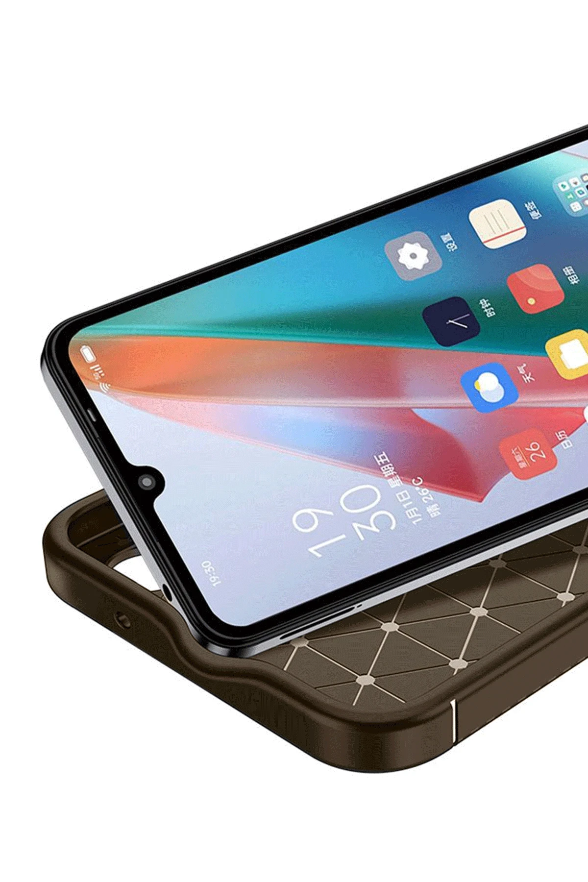 Newface Samsung Galaxy A06 Kılıf Auto Focus Karbon Kapak - Kahverengi - Görsel 3