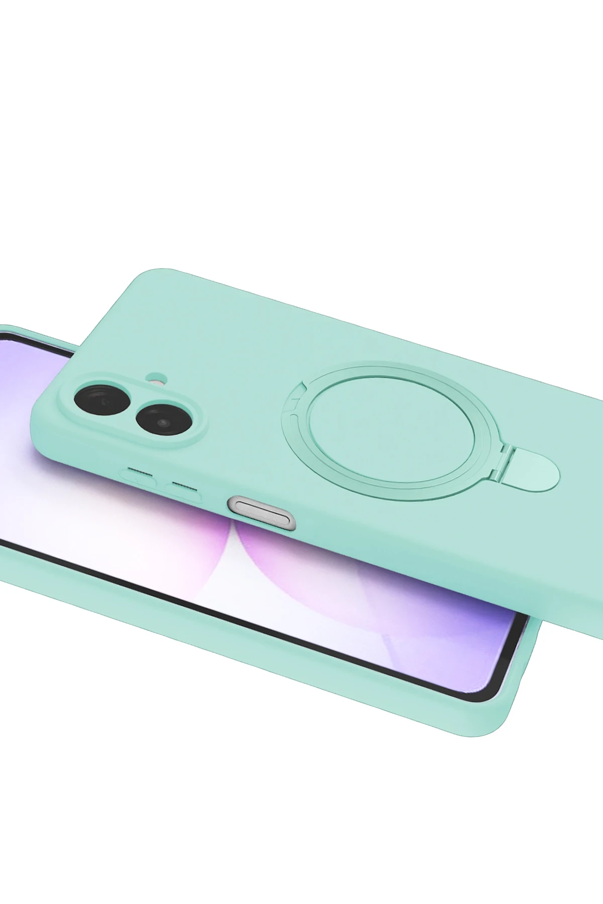 Newface Samsung Galaxy A07 4G Regal Magsafe Standlı Kapak - Su Yeşili - Görsel 4