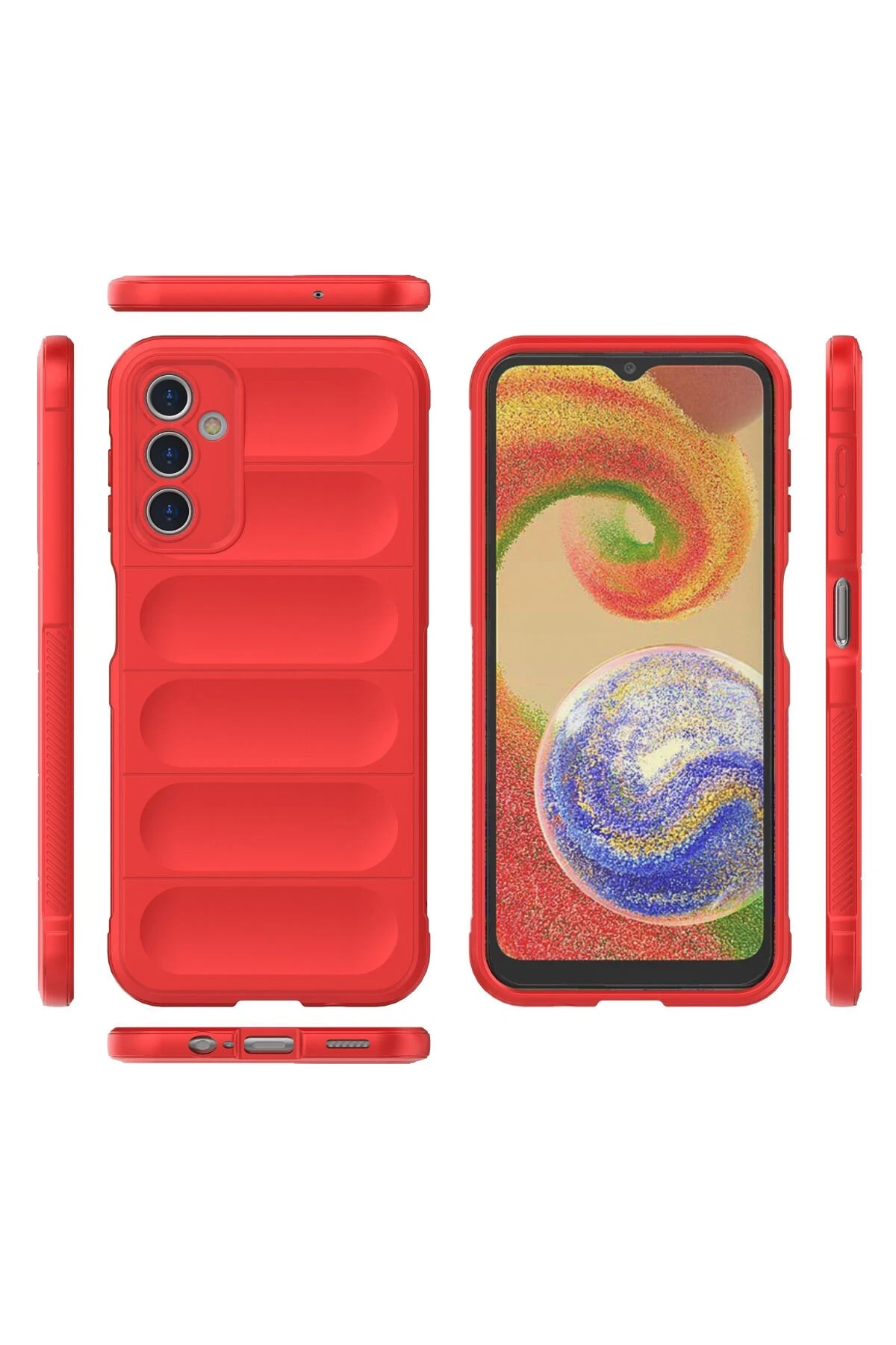 Newface Samsung Galaxy A14 4G Kılıf Optimum Silikon - Kırmızı - Görsel 3