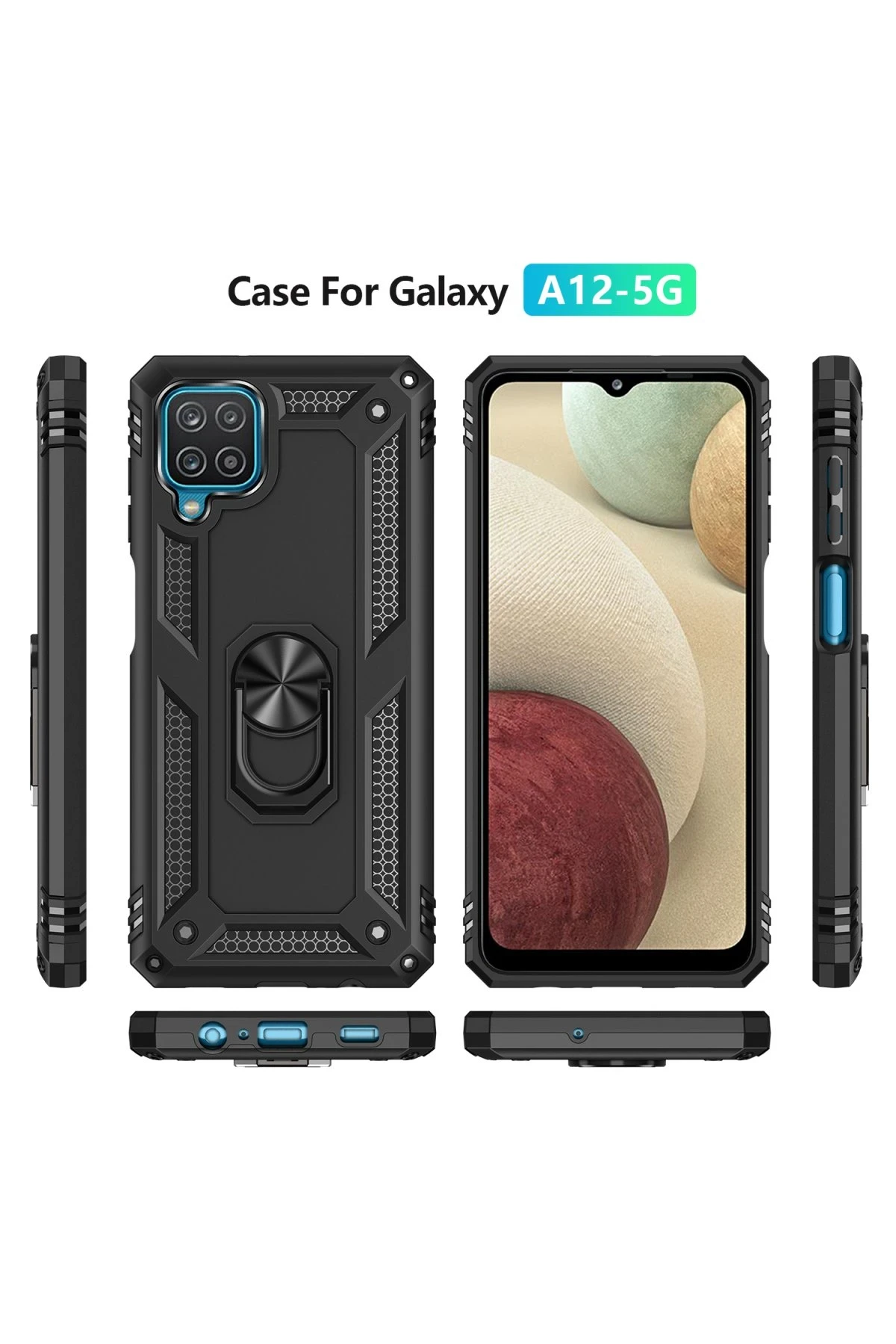 Newface Samsung Galaxy A22 Kılıf Sofya Yüzüklü Silikon Kapak - Siyah - Görsel 3