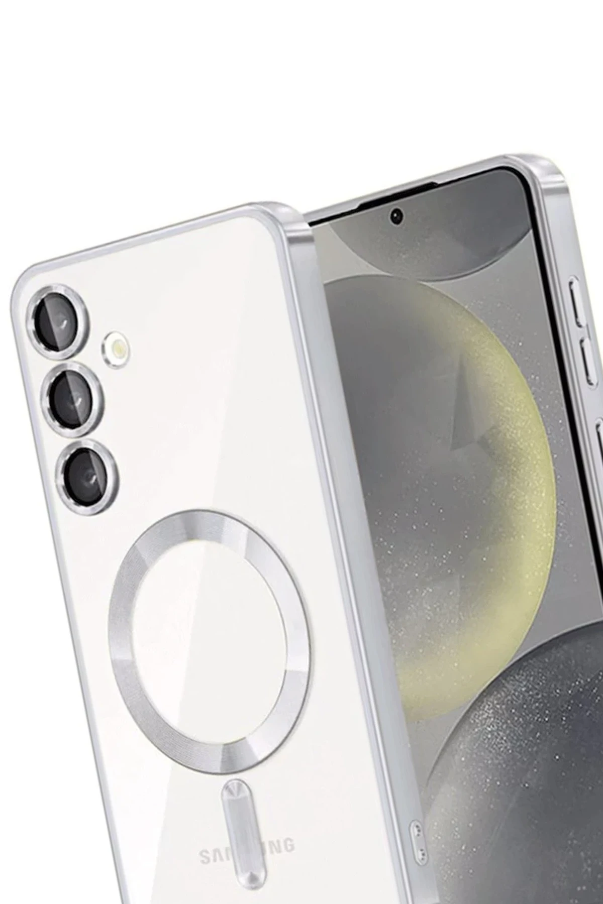Newface Samsung Galaxy A26 Kross Magneticsafe Kapak - Gümüş - Görsel 3