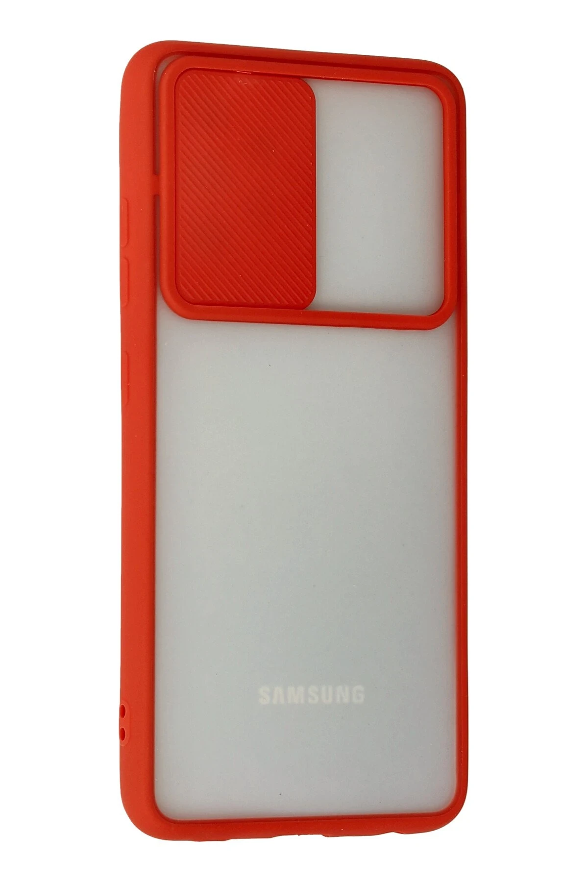 Newface Samsung Galaxy A32 Kılıf Palm Buzlu Kamera Sürgülü Silikon - Kırmızı - Görsel 3