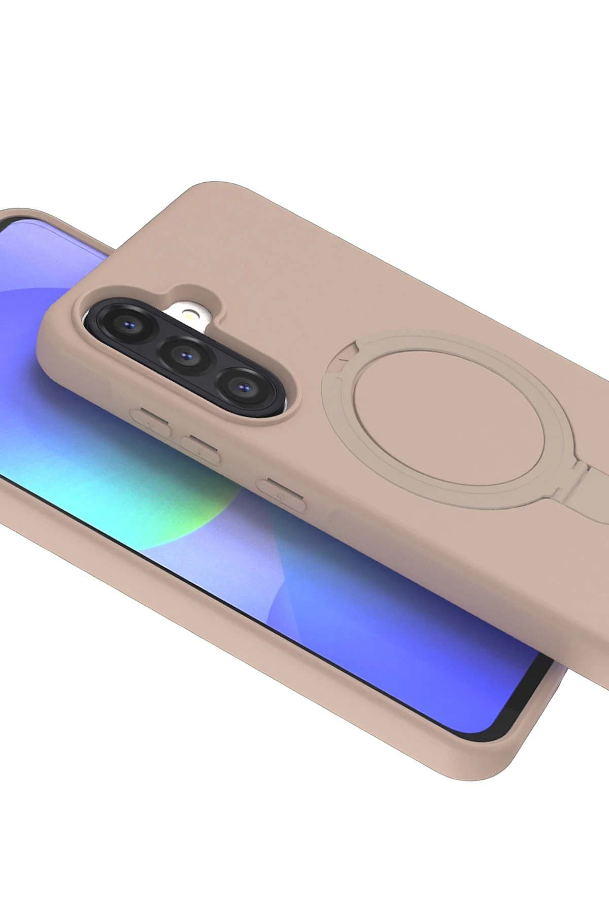 Newface Samsung Galaxy A36 Regal Magsafe Standlı Kapak - Çöl Titanyum - Görsel 3
