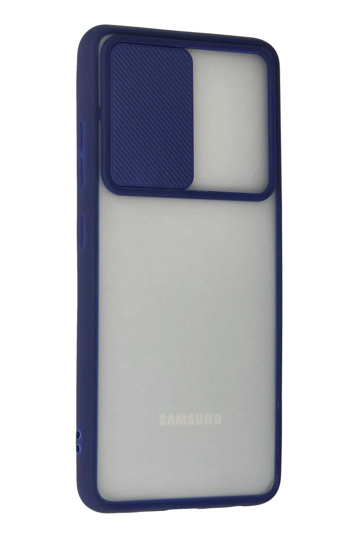 Newface Samsung Galaxy A52 Kılıf Palm Buzlu Kamera Sürgülü Silikon - Lacivert - Görsel 3