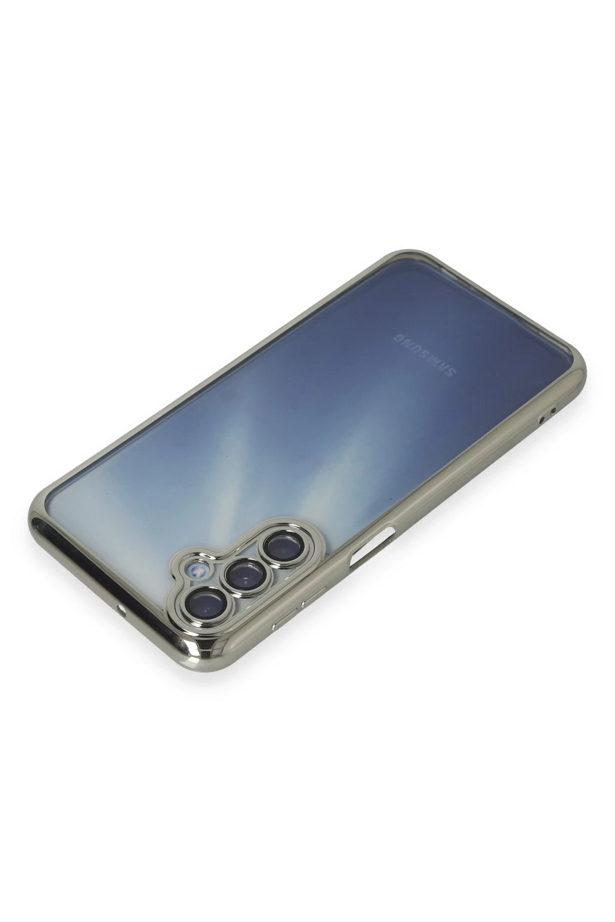 Newface Samsung Galaxy A55 5G Kılıf Razer Lensli Silikon - Gümüş - Görsel 3