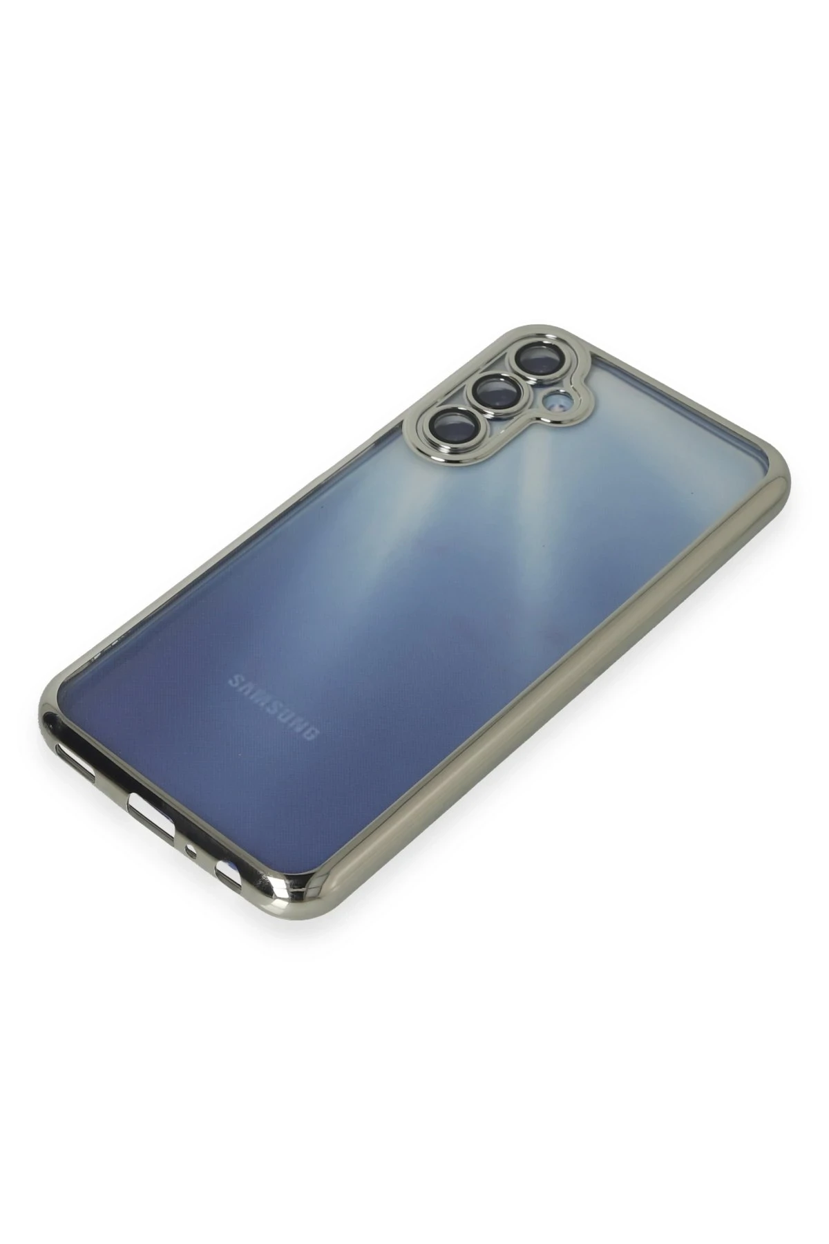 Newface Samsung Galaxy A55 5G Kılıf Razer Lensli Silikon - Gümüş - Görsel 4