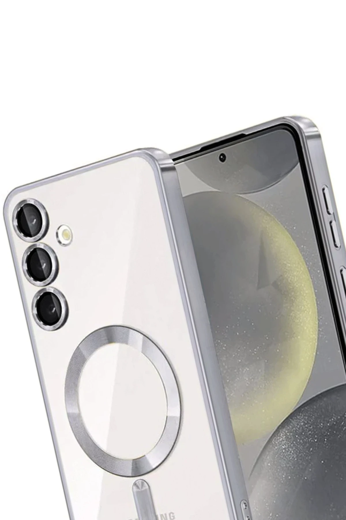 Newface Samsung Galaxy A56 Kross Magneticsafe Kapak - Gümüş - Görsel 3