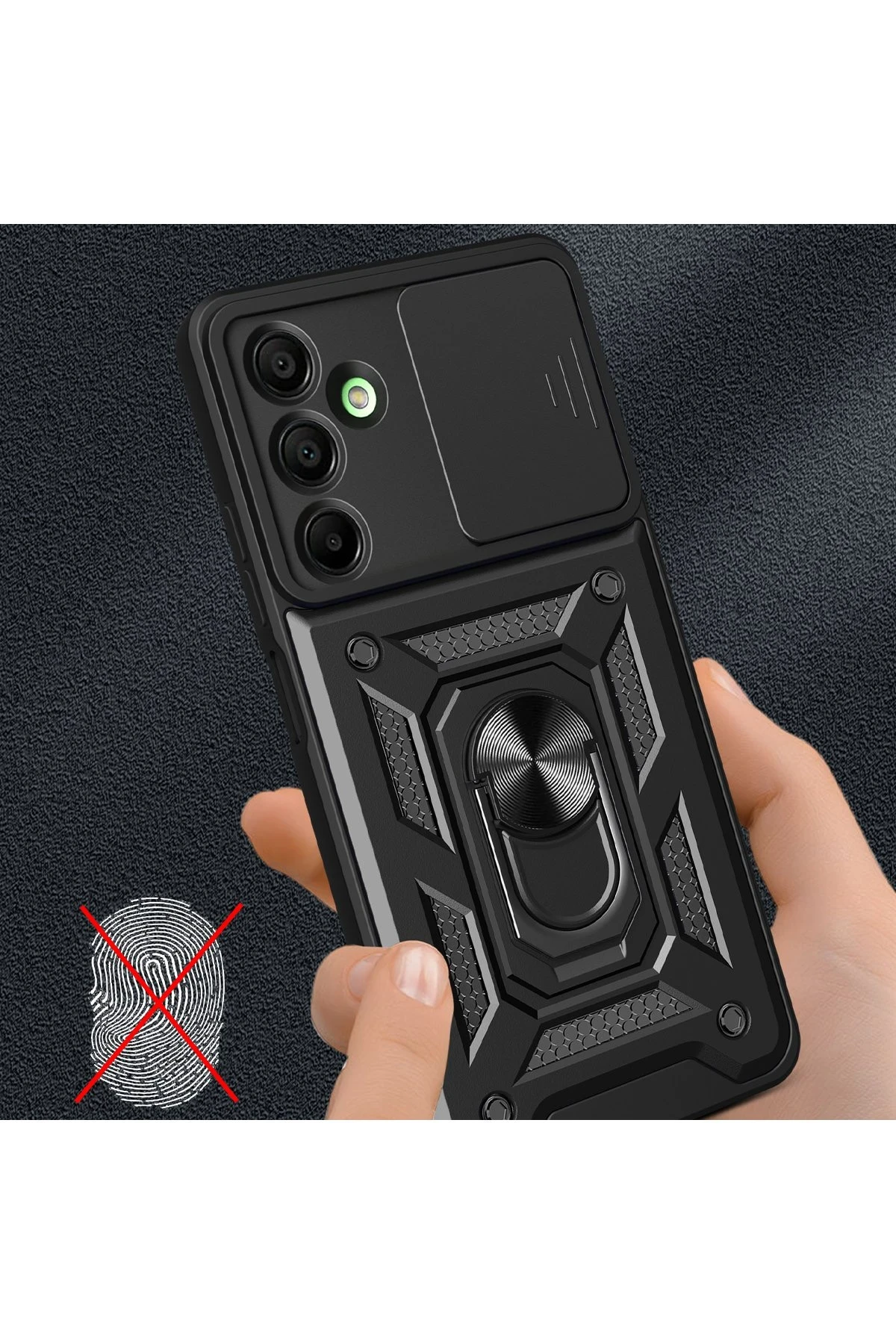 Newface Samsung Galaxy A56 Kılıf Pars Lens Yüzüklü Silikon - Yeşil - Görsel 3
