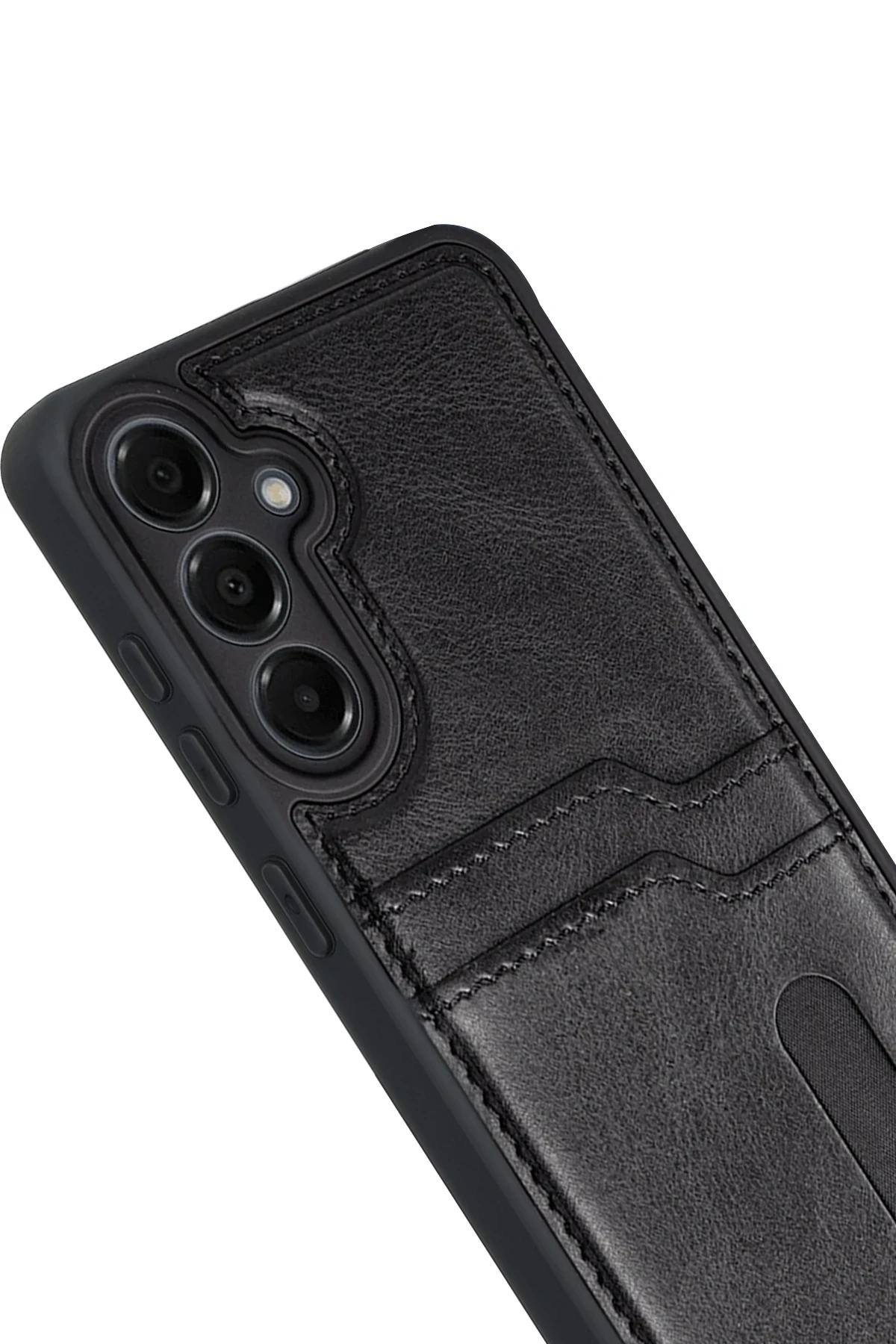 Newface Samsung Galaxy M15 Sara Kartvizitli Deri Kılıf - Siyah - Görsel 3