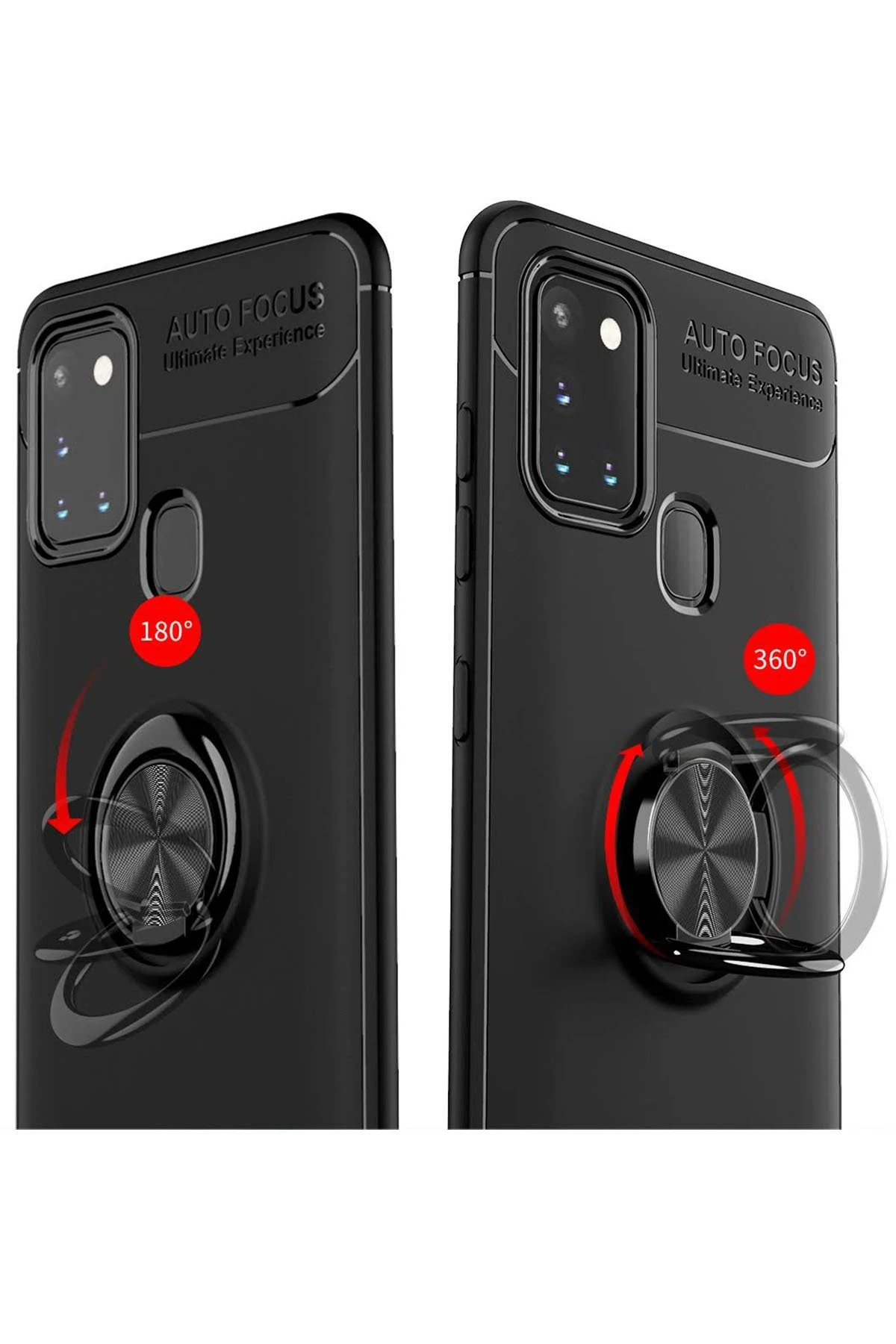 Newface Samsung Galaxy M31 Kılıf Range Yüzüklü Silikon - Siyah-Mavi - Görsel 4