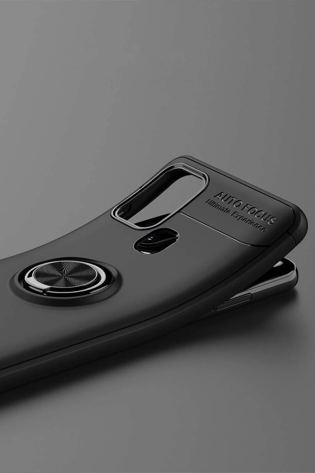 Newface Samsung Galaxy M31 Kılıf Range Yüzüklü Silikon - Siyah-Mavi - Görsel 6