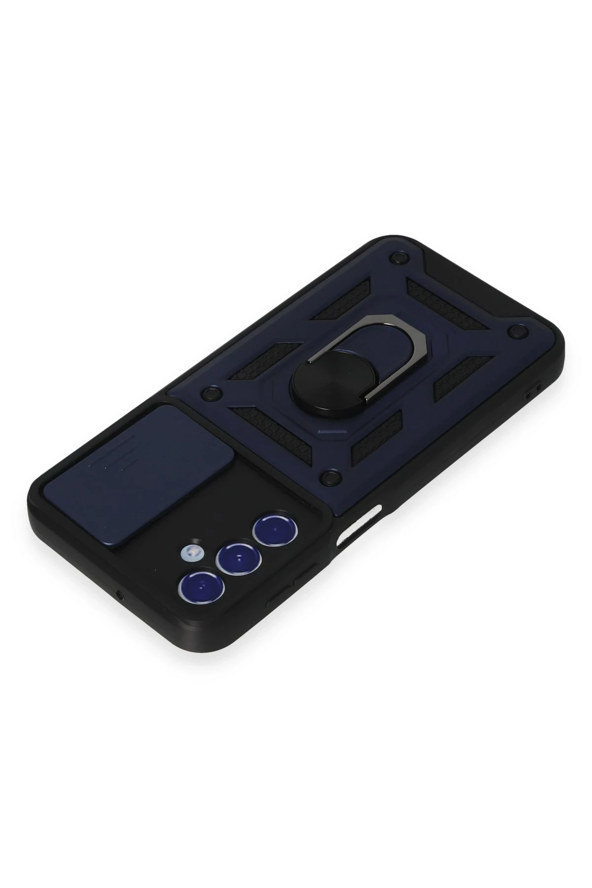 Newface Samsung Galaxy M34 5G Kılıf Pars Lens Yüzüklü Silikon - Lacivert - Görsel 4