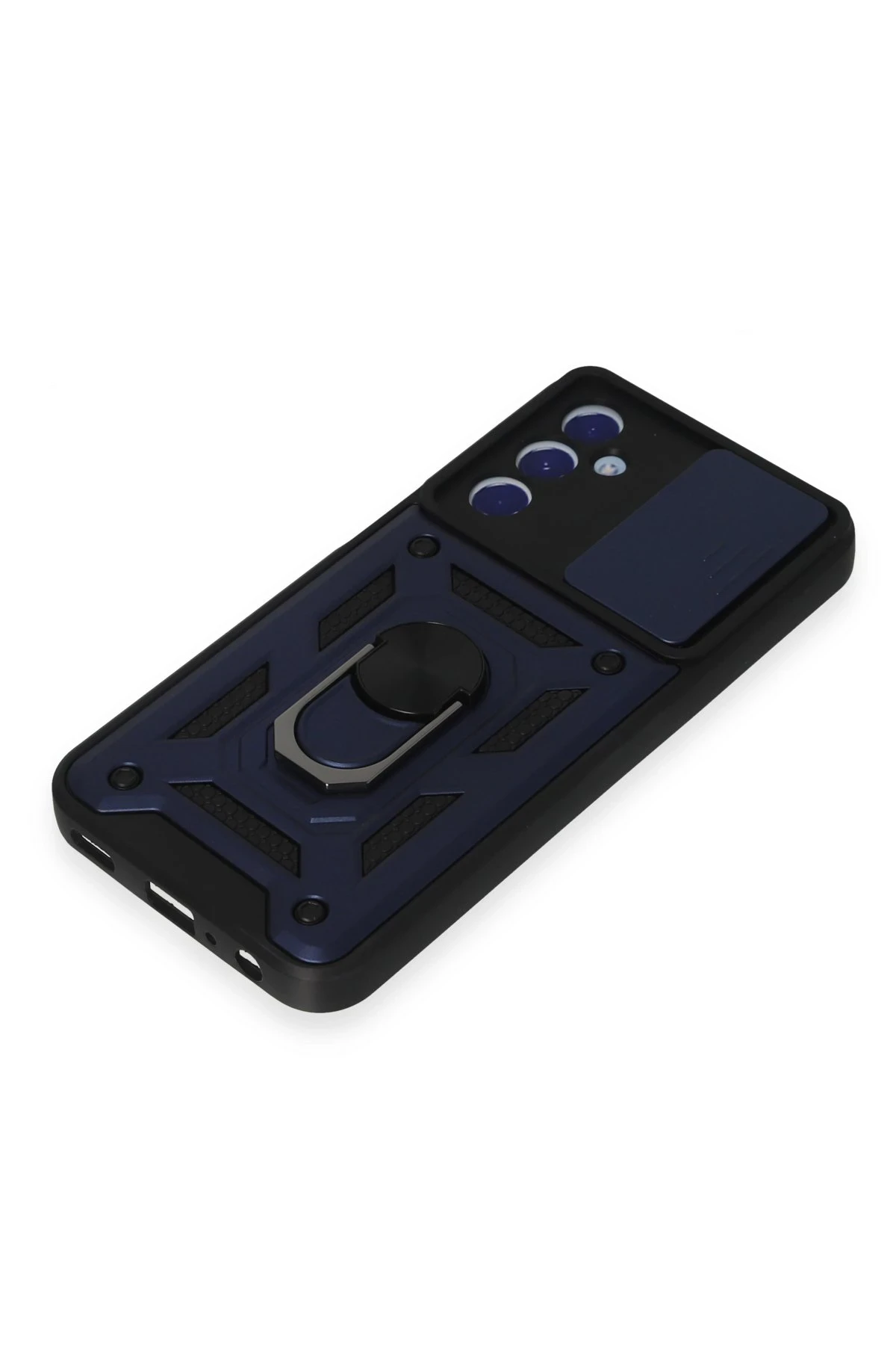 Newface Samsung Galaxy M34 5G Kılıf Pars Lens Yüzüklü Silikon - Lacivert - Görsel 5
