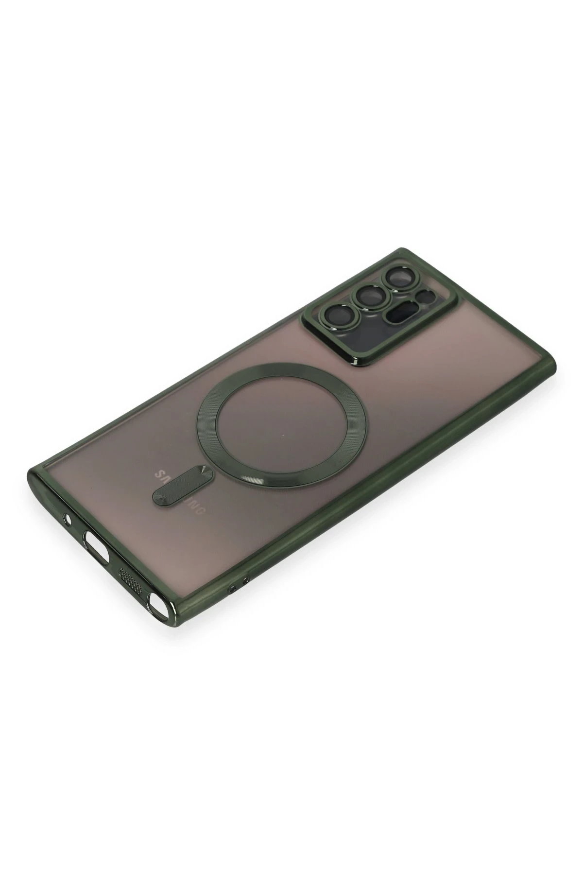 Newface Samsung Galaxy Note 20 Ultra Kılıf Kross Magneticsafe Kapak - Koyu Yeşil - Görsel 4