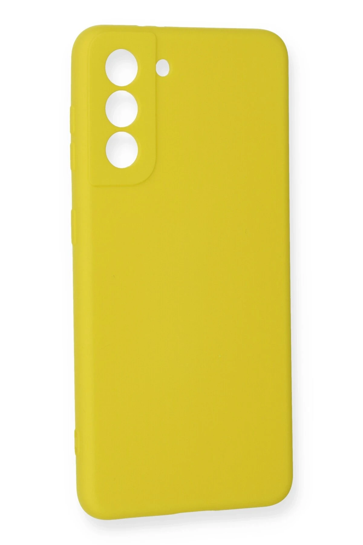 Newface Samsung Galaxy S21 FE Kılıf Nano içi Kadife Silikon - Sarı - Görsel 3
