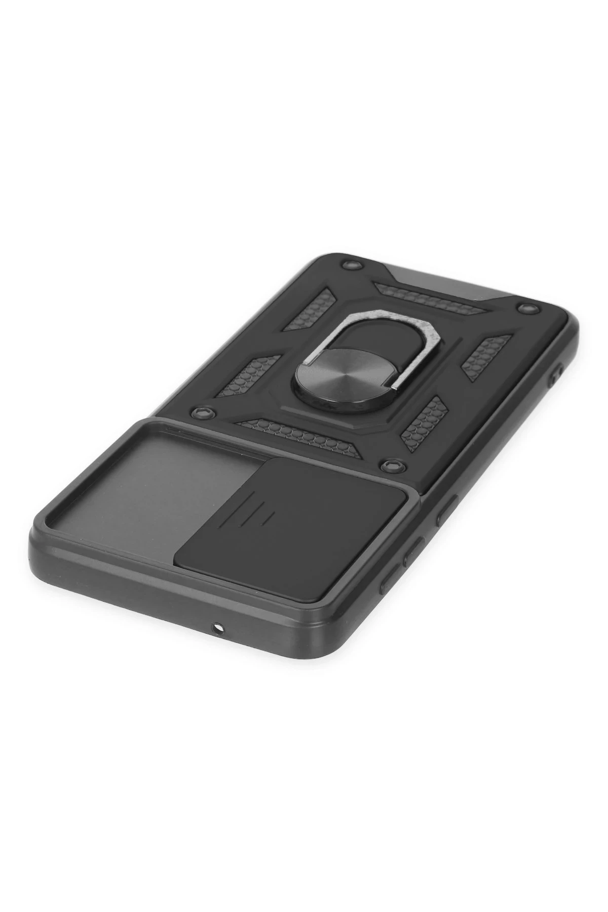 Newface Samsung Galaxy S21 FE Kılıf Pars Lens Yüzüklü Silikon - Siyah - Görsel 4
