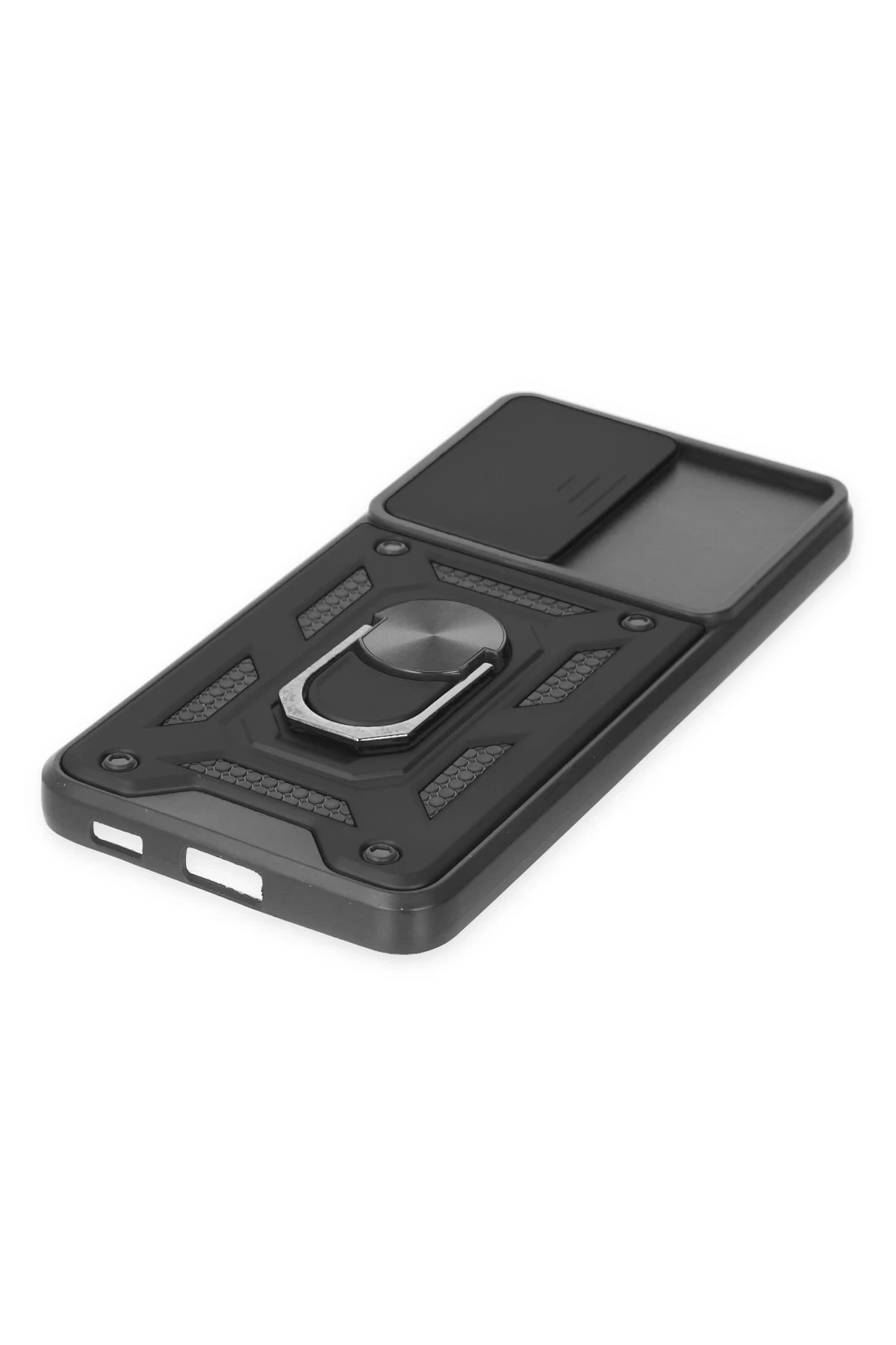 Newface Samsung Galaxy S21 FE Kılıf Pars Lens Yüzüklü Silikon - Siyah - Görsel 5