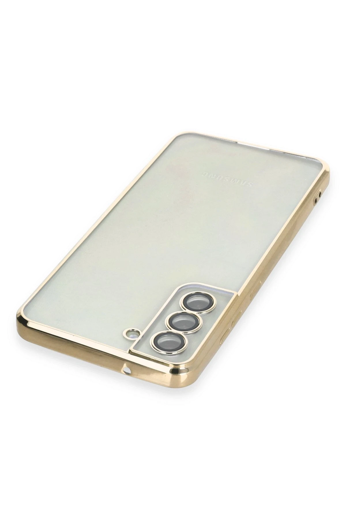 Newface Samsung Galaxy S21 FE Kılıf Razer Lensli Silikon - Gold - Görsel 3
