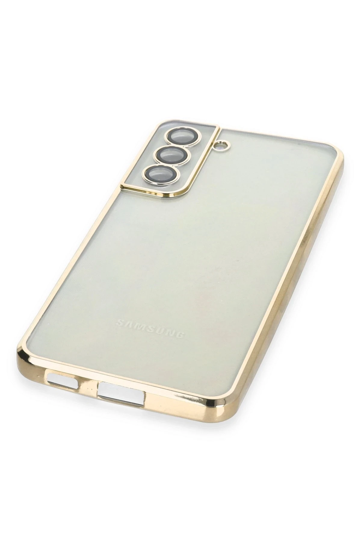 Newface Samsung Galaxy S21 FE Kılıf Razer Lensli Silikon - Gold - Görsel 4