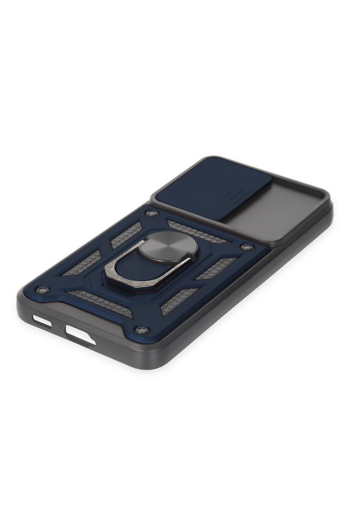 Newface Samsung Galaxy S22 Kılıf Pars Lens Yüzüklü Silikon - Lacivert - Görsel 5