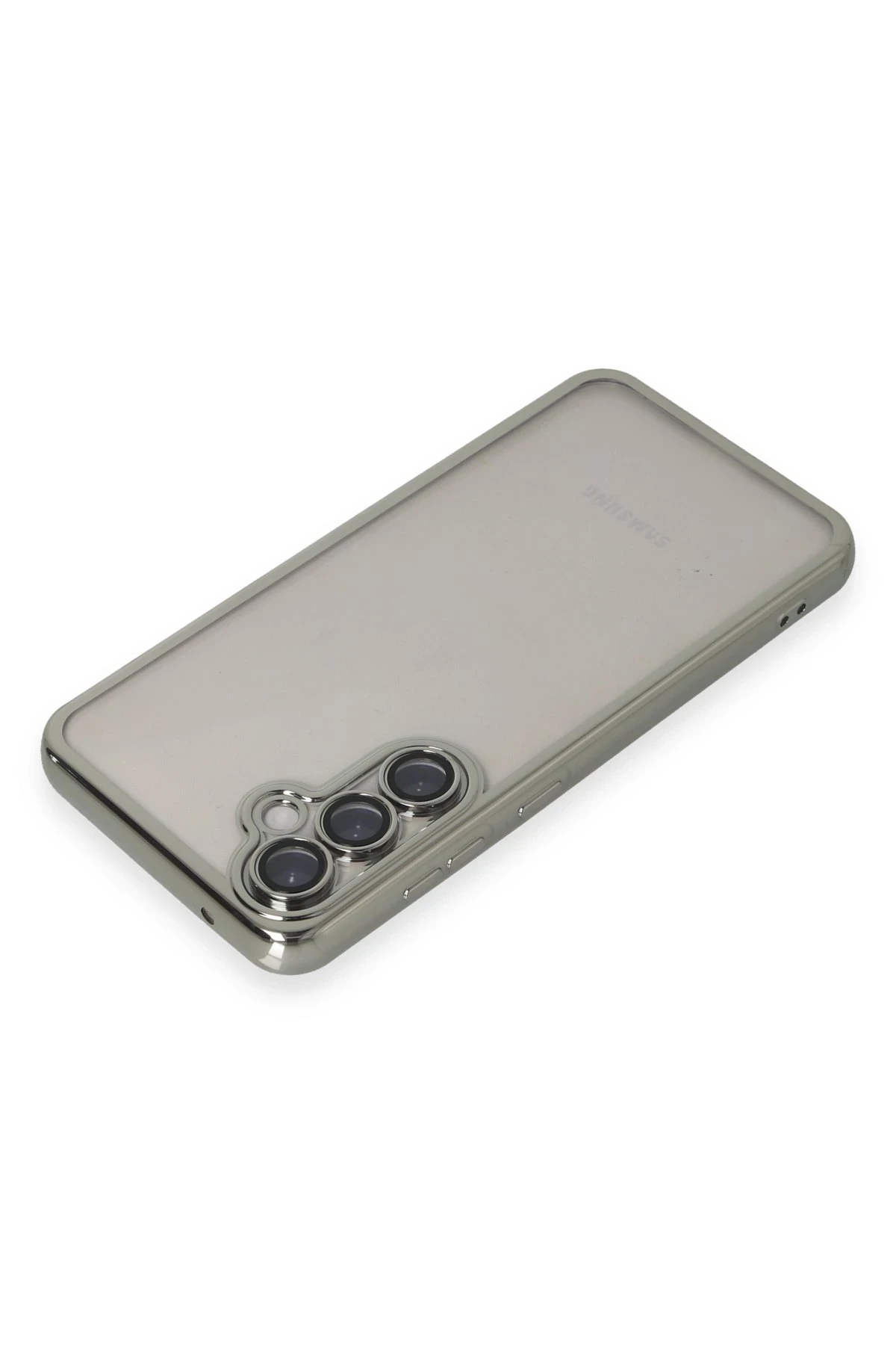 Newface Samsung Galaxy S23 FE Kılıf Razer Lensli Silikon - Gümüş - Görsel 3