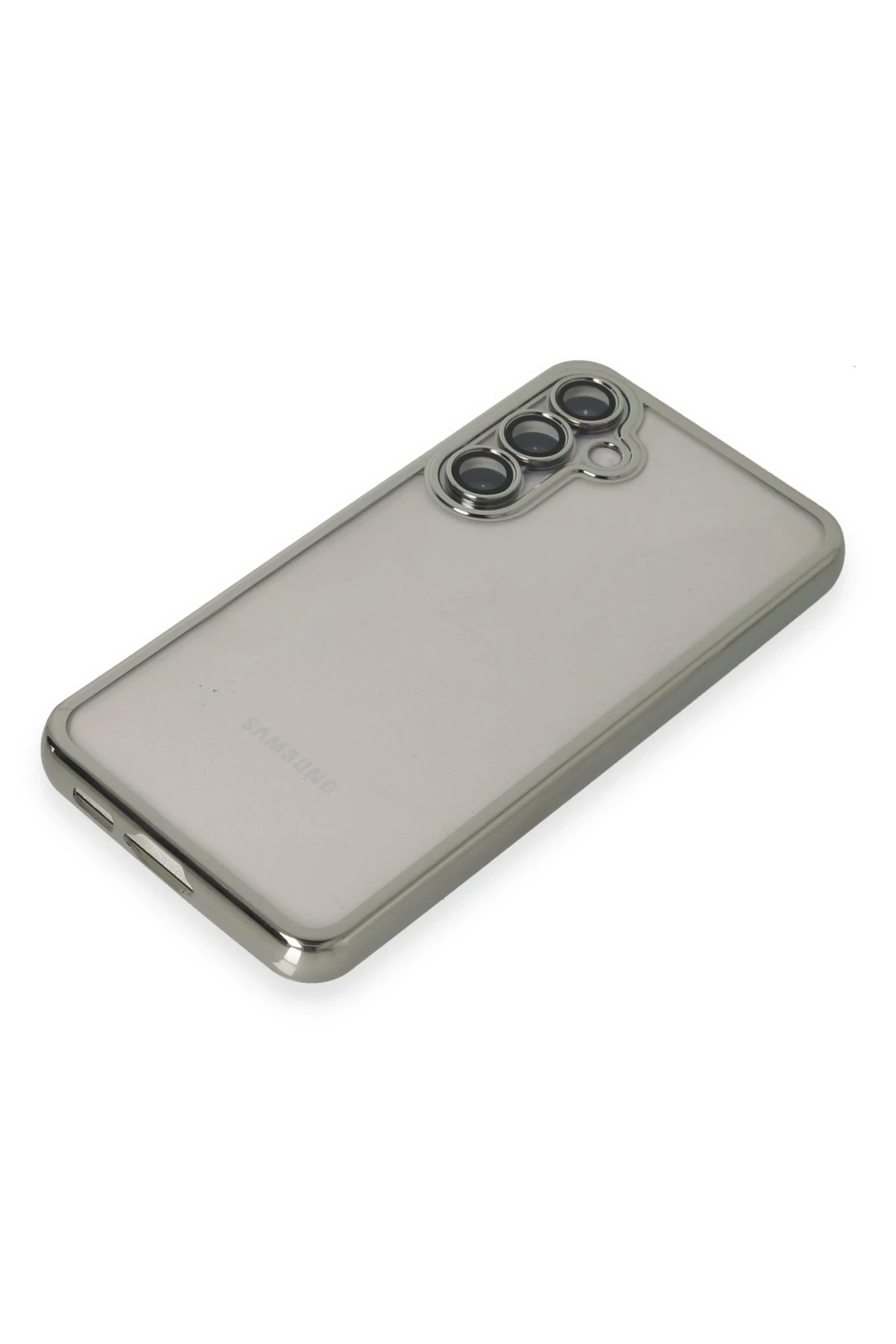 Newface Samsung Galaxy S23 FE Kılıf Razer Lensli Silikon - Gümüş - Görsel 4