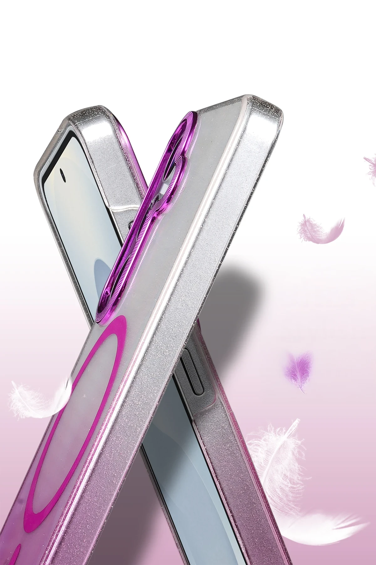 Newface Samsung Galaxy S24 FE Glossy Magsafe Kapak - Pembe - Görsel 3