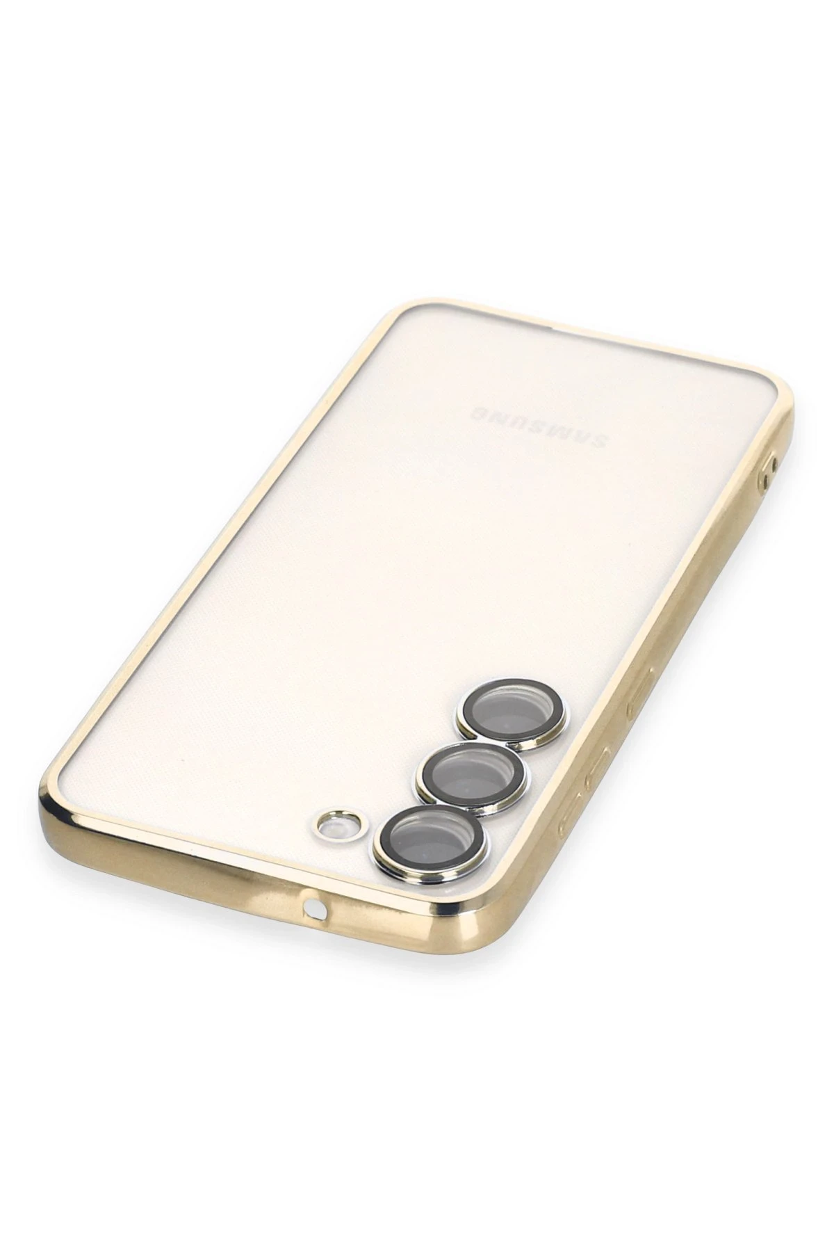Newface Samsung Galaxy S24 Kılıf Razer Lensli Silikon - Gold - Görsel 3
