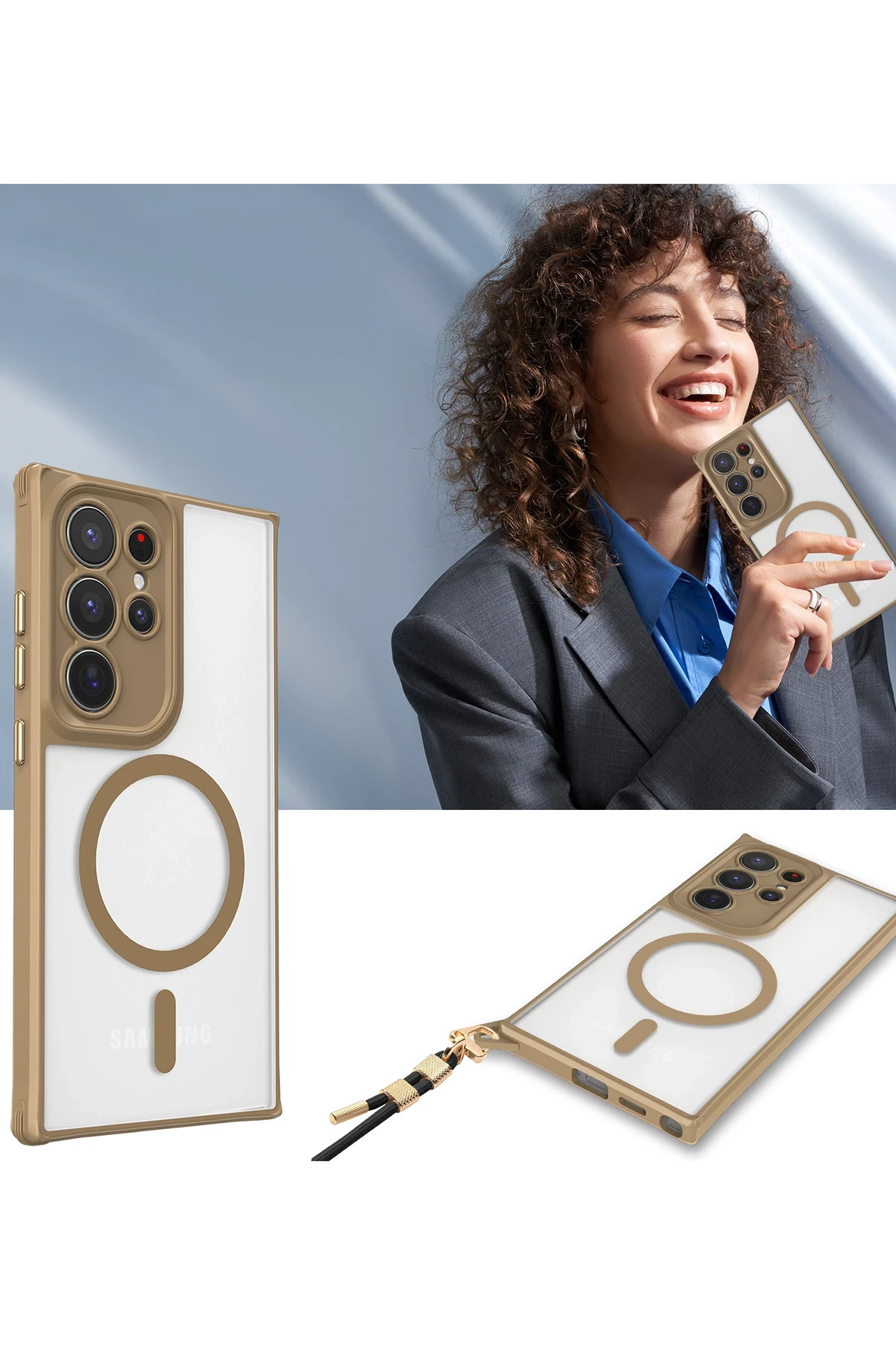 Newface Samsung Galaxy S24 Ultra Kılıf Enka Magsafe Silikon Kılıf - Siyah - Görsel 3