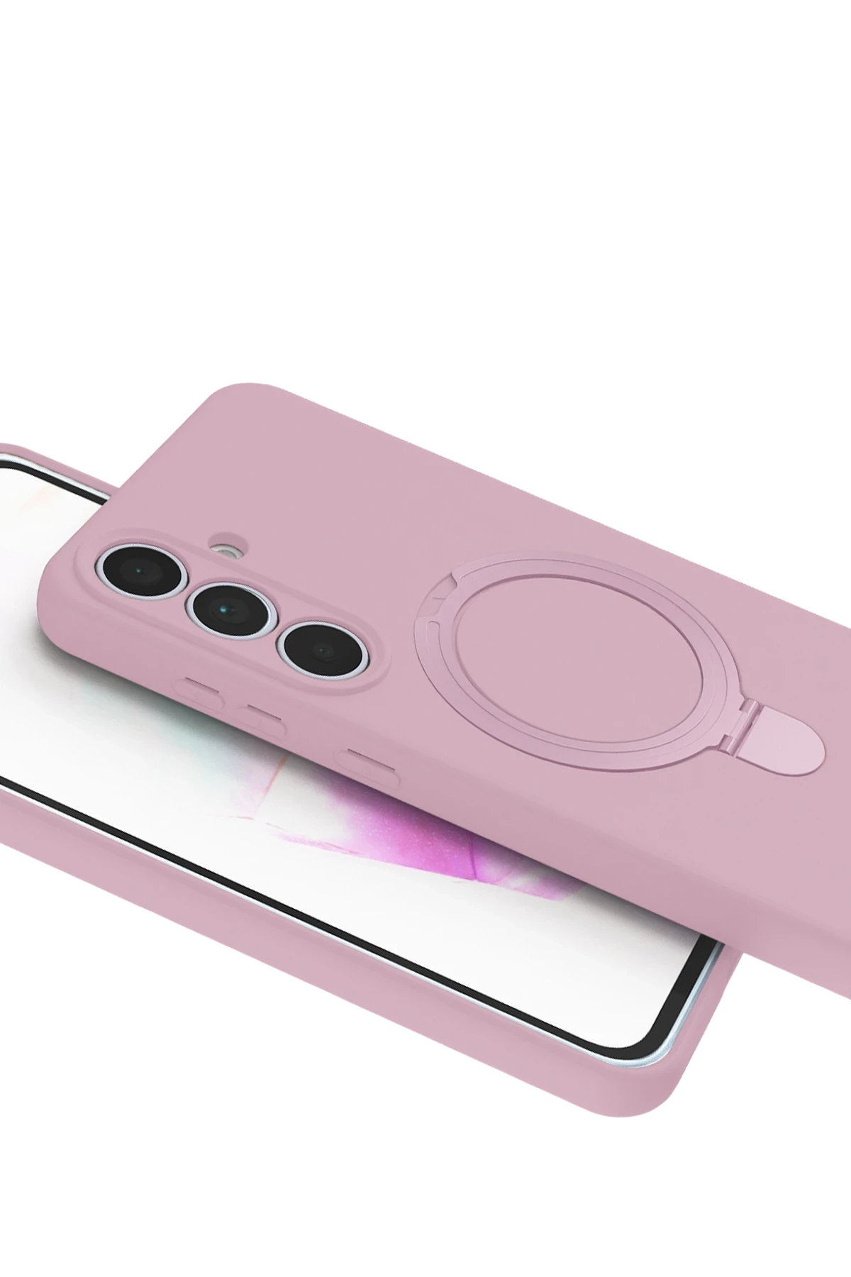 Newface Samsung Galaxy S25 FE Regal Magsafe Standlı Kapak - Açık Pembe - Görsel 4