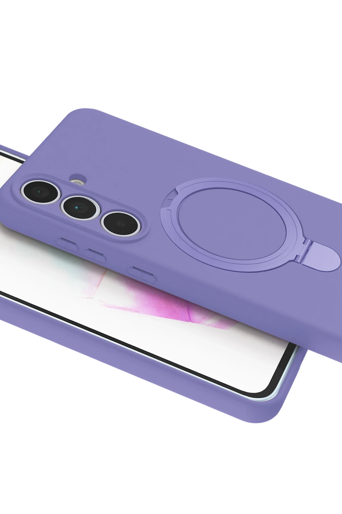 Newface Samsung Galaxy S25 FE Regal Magsafe Standlı Kapak - Lila - Görsel 4