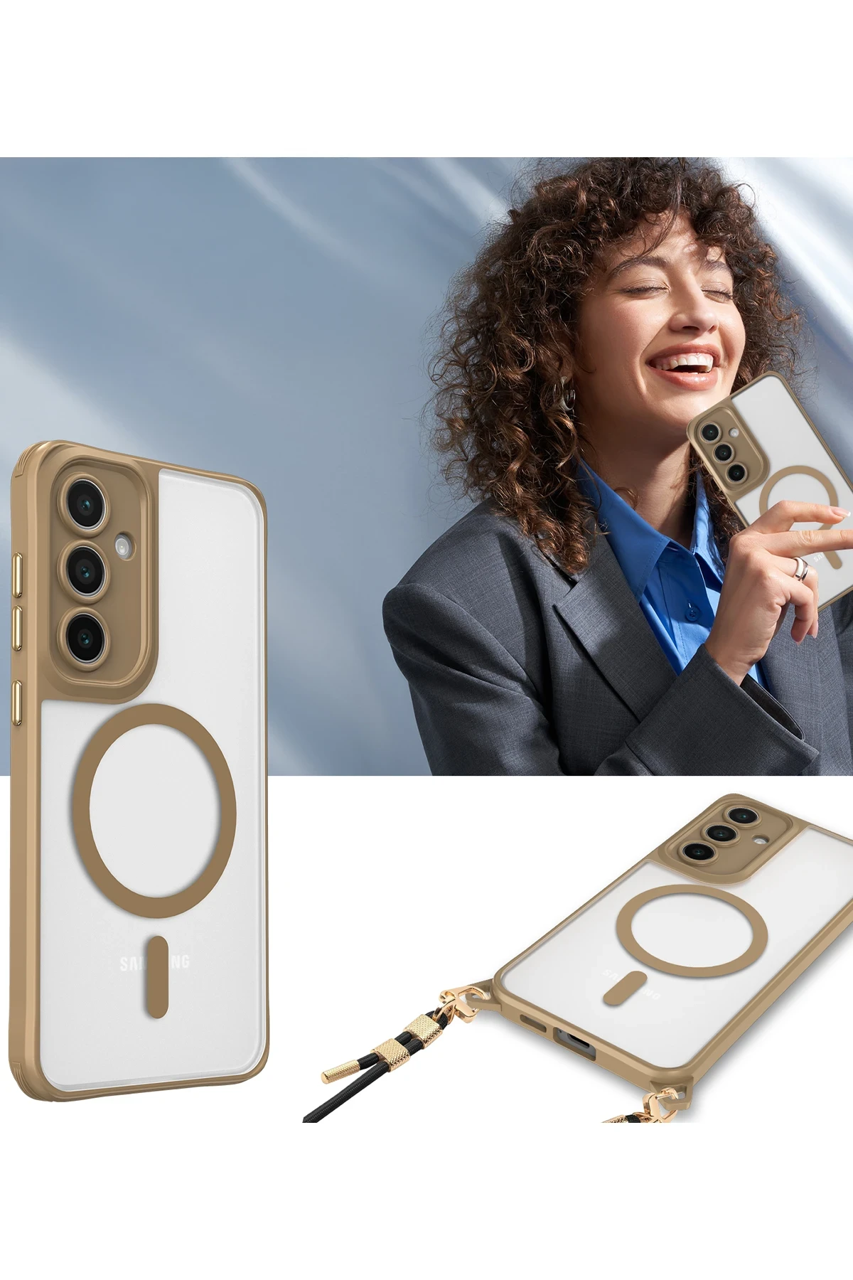 Newface Samsung Galaxy S25 Plus Kılıf Enka Magsafe Silikon Kılıf - Şeffaf - Görsel 3