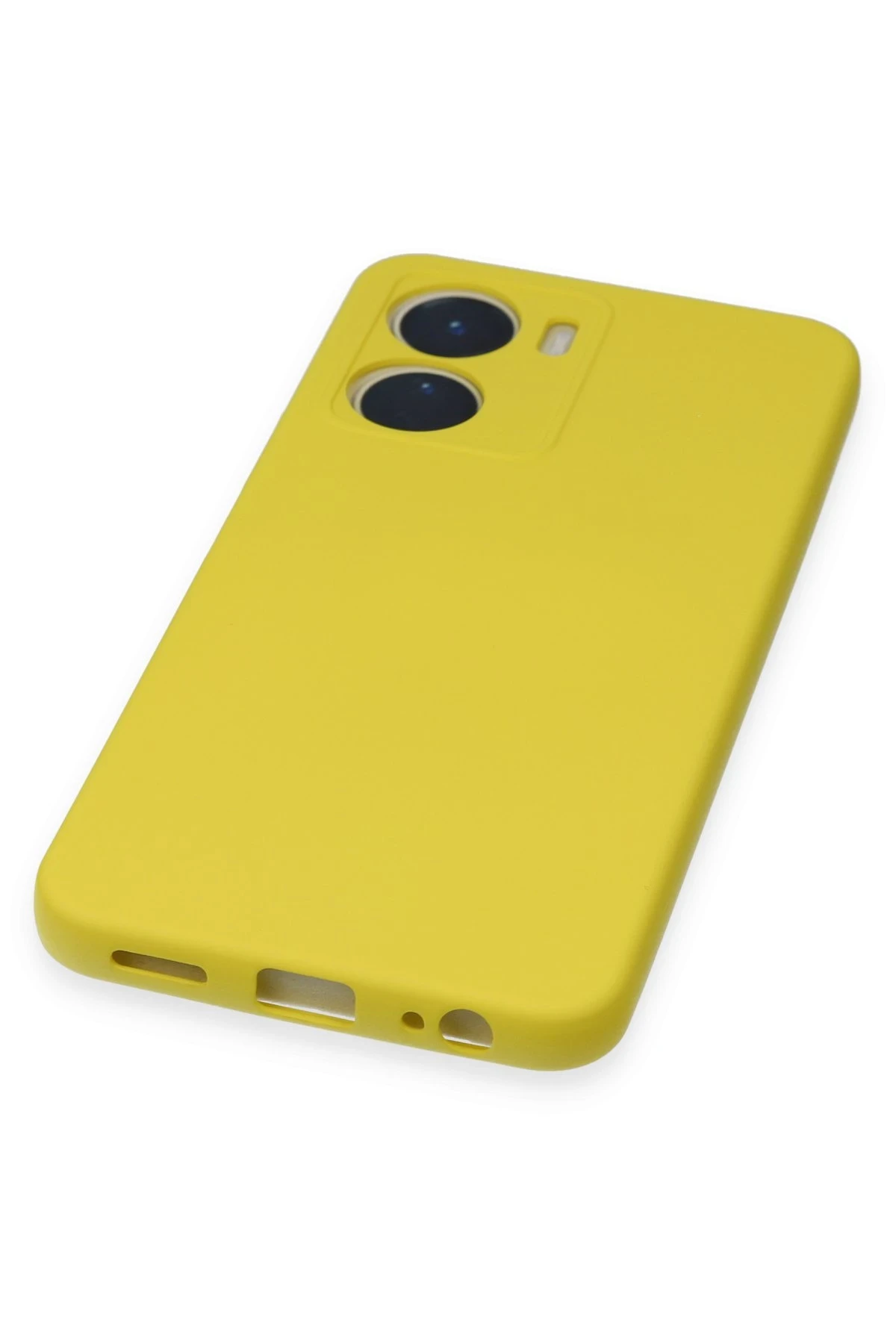 Newface Vivo Y16 Kılıf Nano içi Kadife Silikon - Sarı - Görsel 5