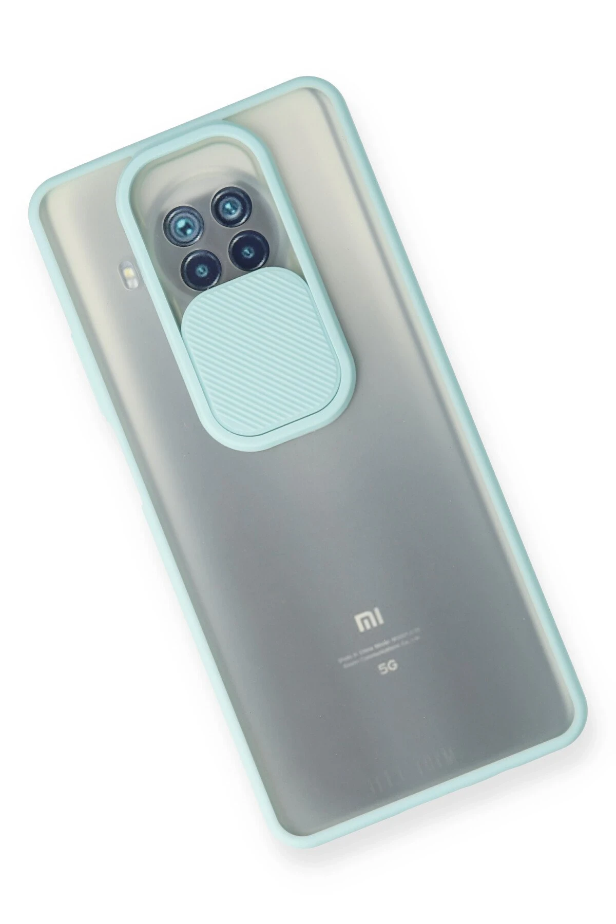Newface Xiaomi Mi 10T Lite Kılıf Palm Buzlu Kamera Sürgülü Silikon - Turkuaz - Görsel 3
