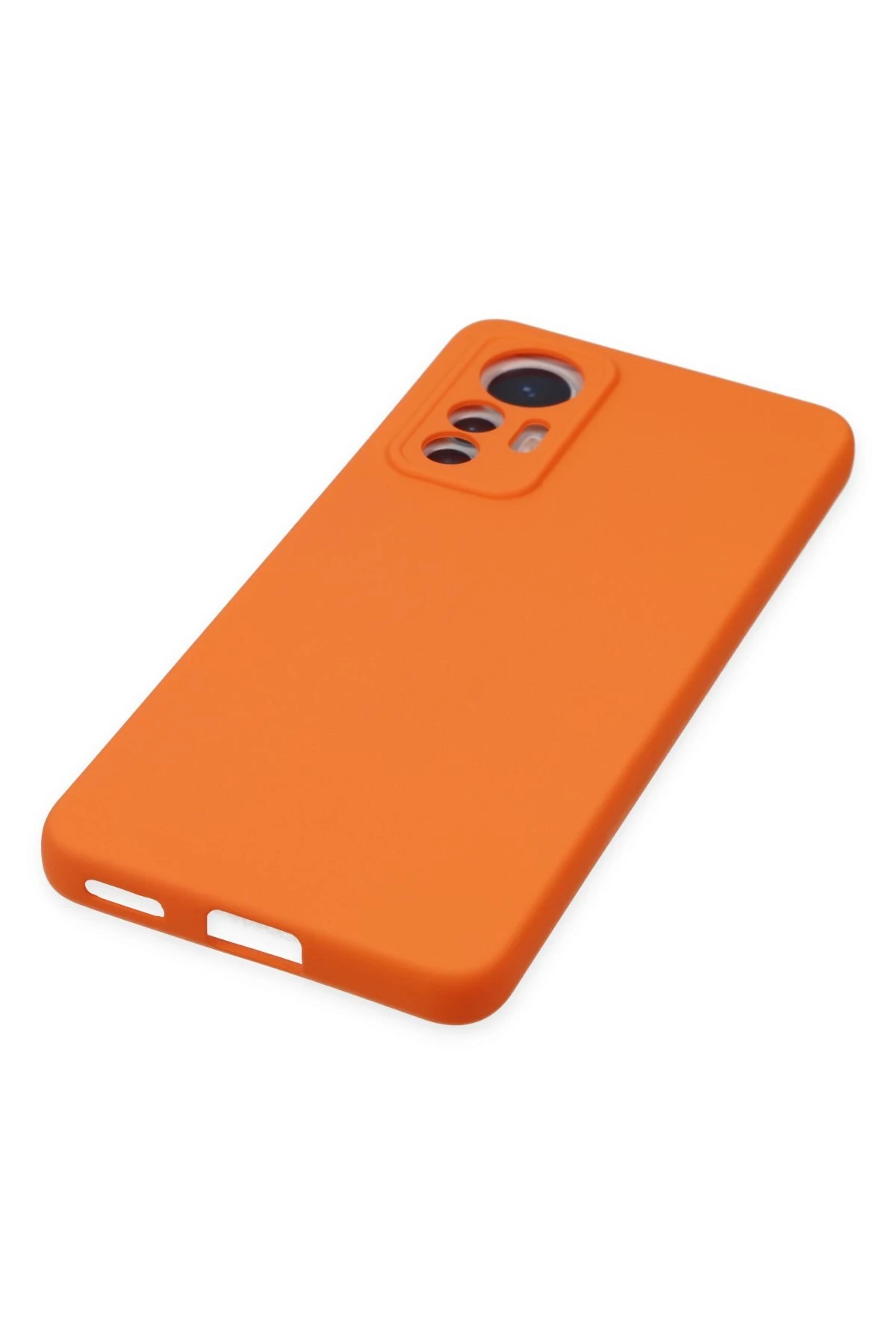 Newface Xiaomi Mi 12 Lite Kılıf Nano içi Kadife Silikon - Turuncu - Görsel 4