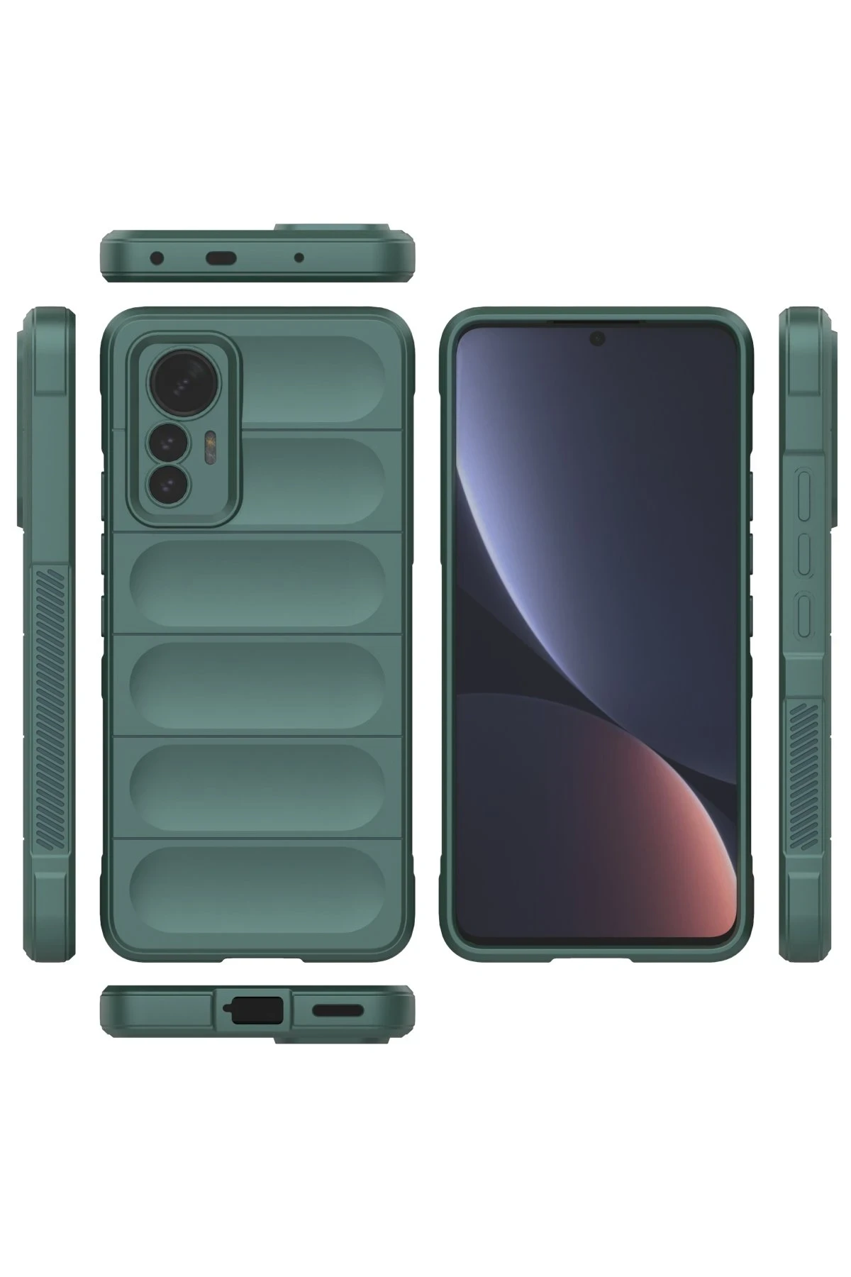 Newface Xiaomi Mi 12 Lite Kılıf Optimum Silikon - Koyu Yeşil - Görsel 3
