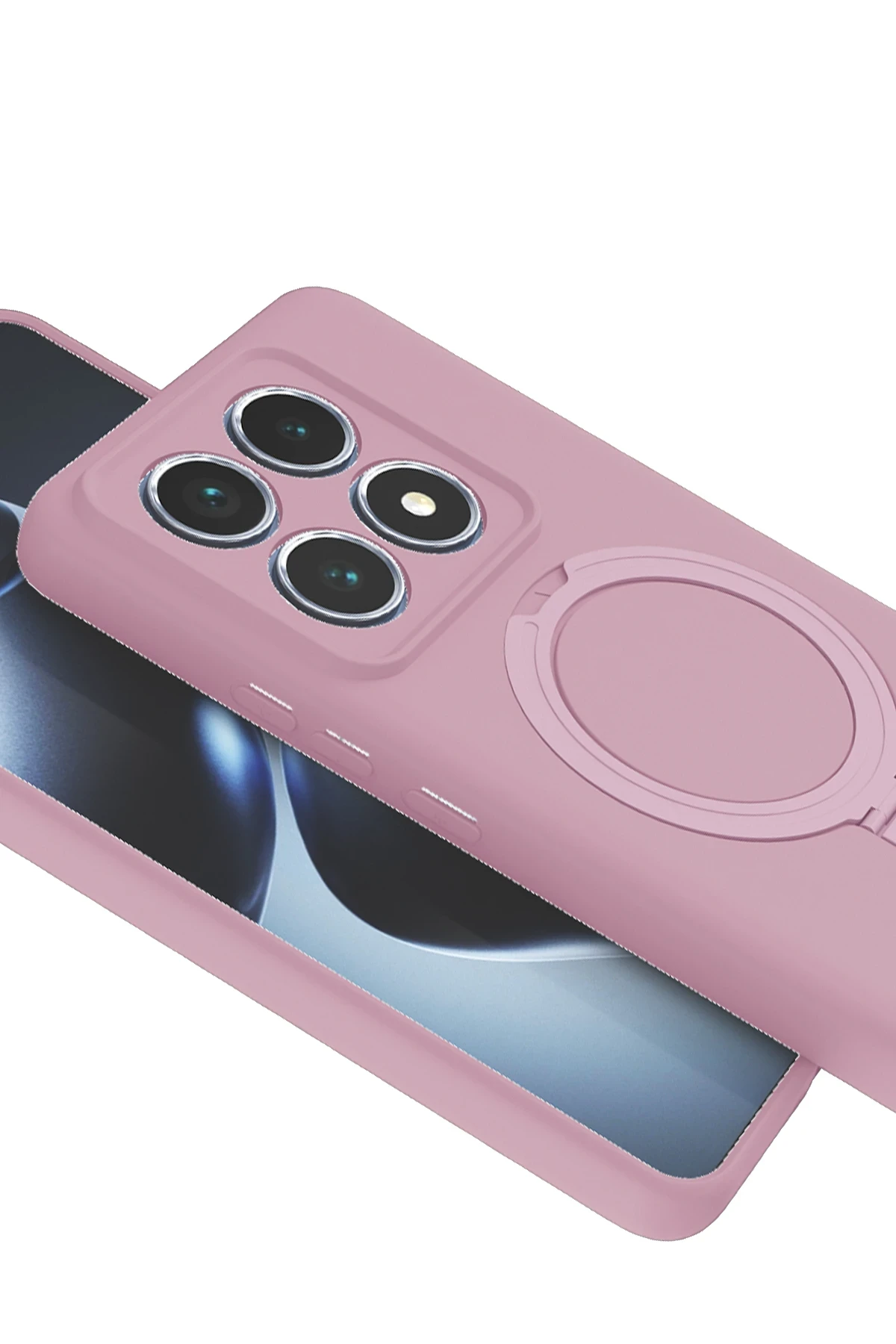 Newface Xiaomi Mi 14T Pro Regal Magsafe Standlı Kapak - Açık Pembe - Görsel 4