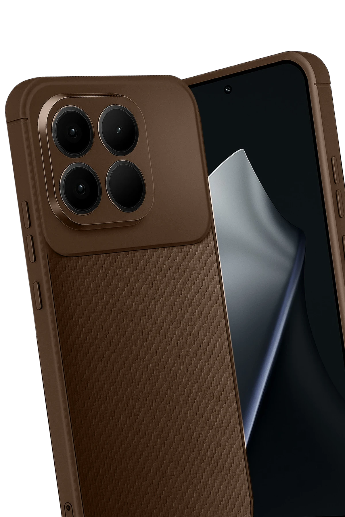 Newface Xiaomi Mi 15T Auto Focus Karbon Kapak - Kahverengi - Görsel 3