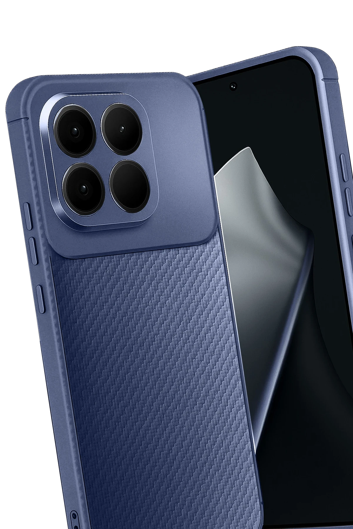 Newface Xiaomi Mi 15T Auto Focus Karbon Kapak - Lacivert - Görsel 3