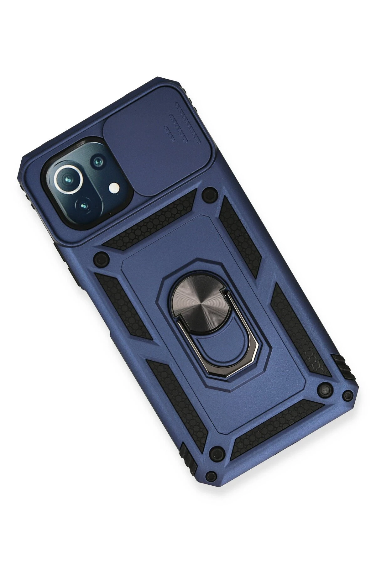 Newface Xiaomi Mİ 11 Lite Kılıf Pars Lens Yüzüklü Silikon - Lacivert - Görsel 3