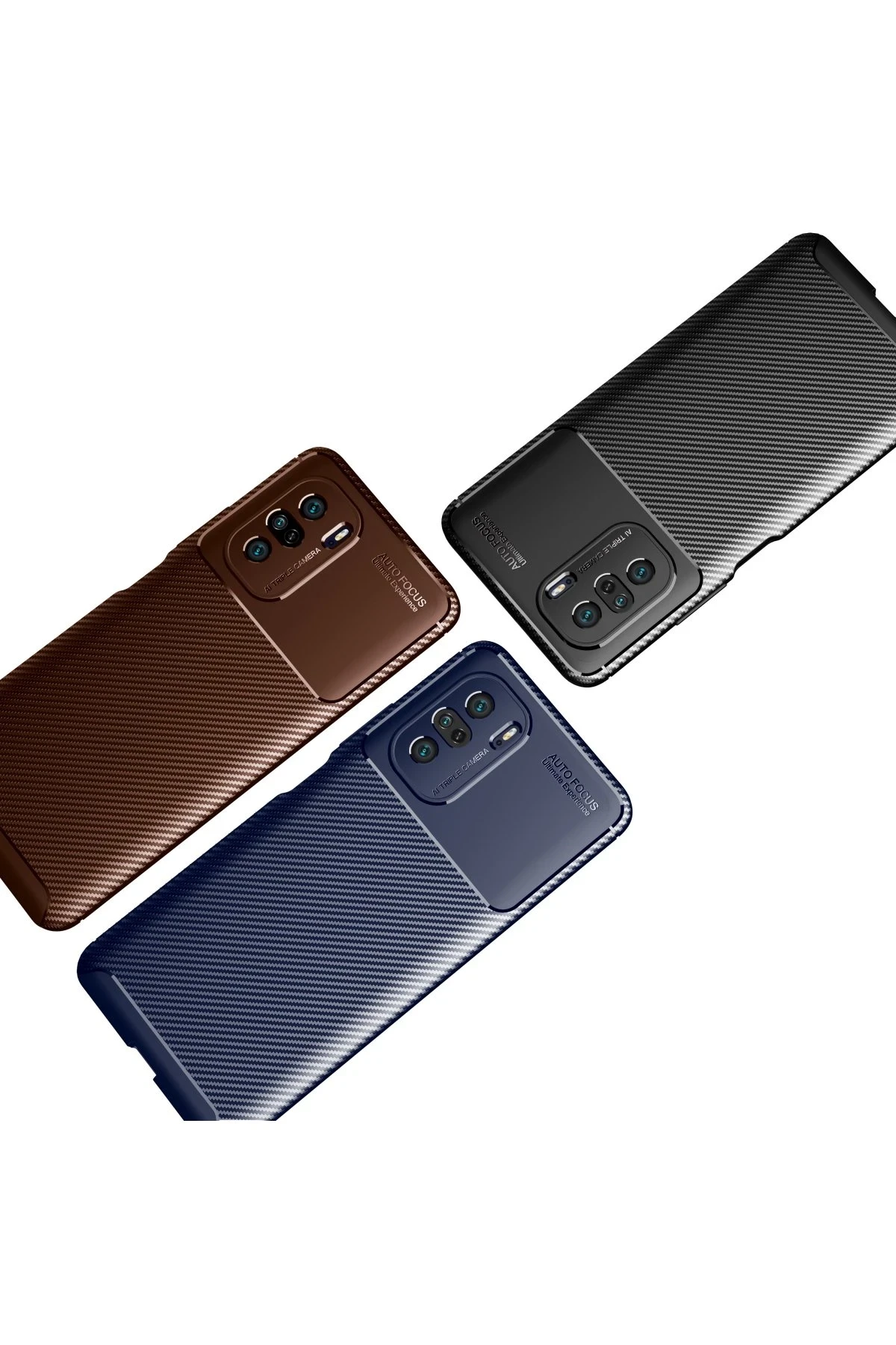 Newface Xiaomi Poco F3 Kılıf Auto Focus Karbon Kapak - Lacivert - Görsel 3