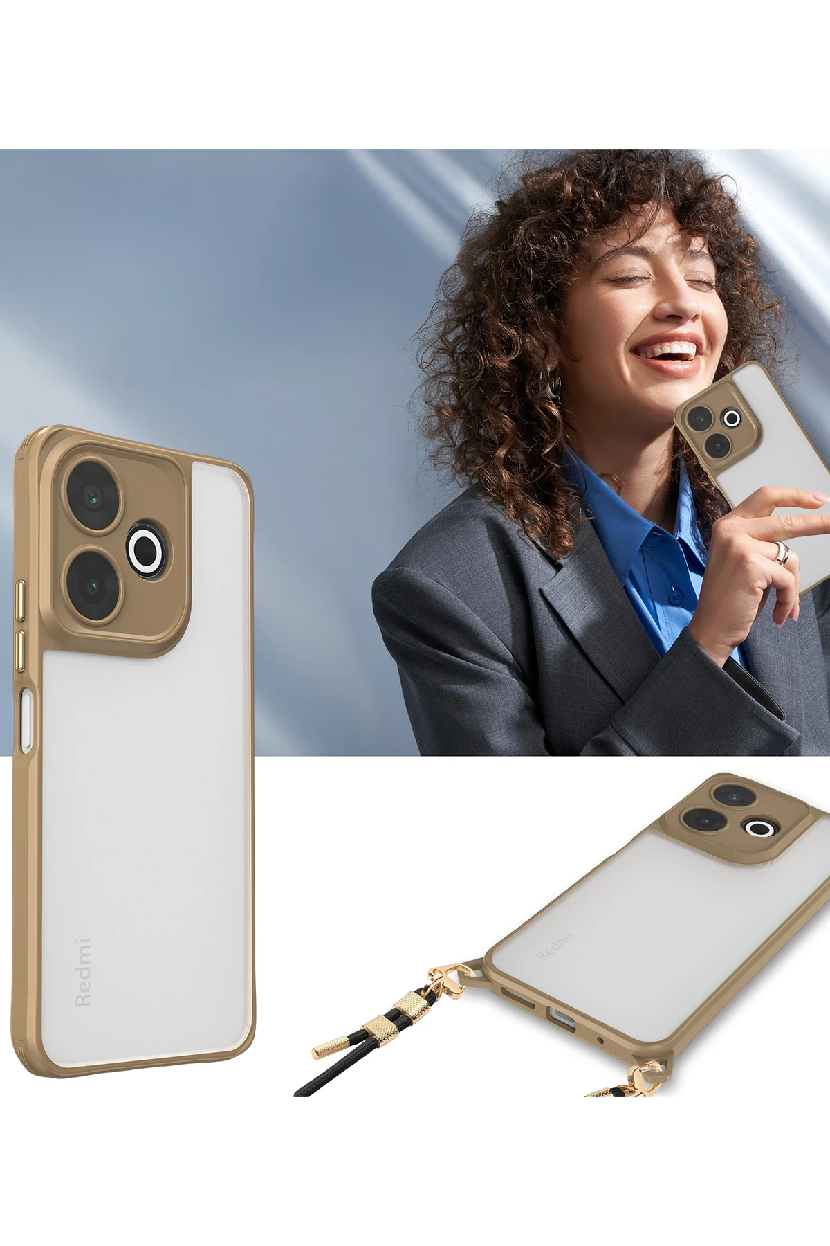 Newface Xiaomi Redmi 13 4G Kılıf Penta Silikon Kılıf - Titan Gri - Görsel 3