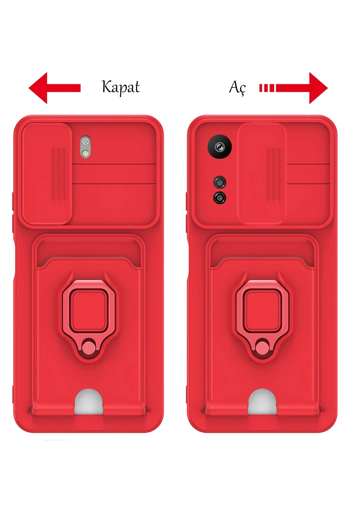 Newface Xiaomi Redmi 13C Kılıf Zuma Kartvizitli Yüzüklü Silikon - Siyah - Görsel 6